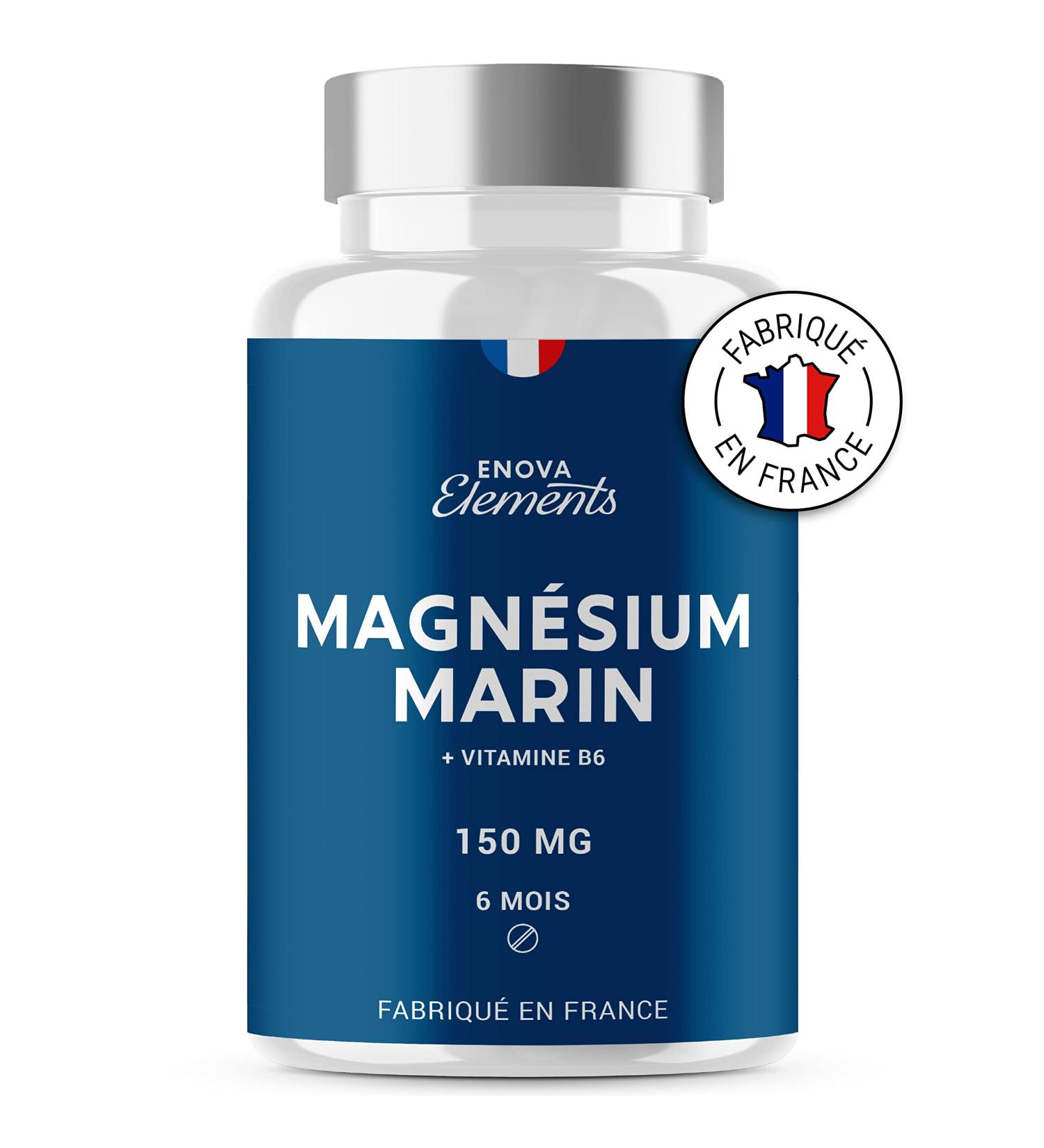 MARINE MAGNESIUM + Vitamin B6 | Up to 300 mg/day | Against fatigue anti-stress muscle recovery | Up to 6 months cure | Food supplement | Made in France - Buy Online on GoSupps.com
