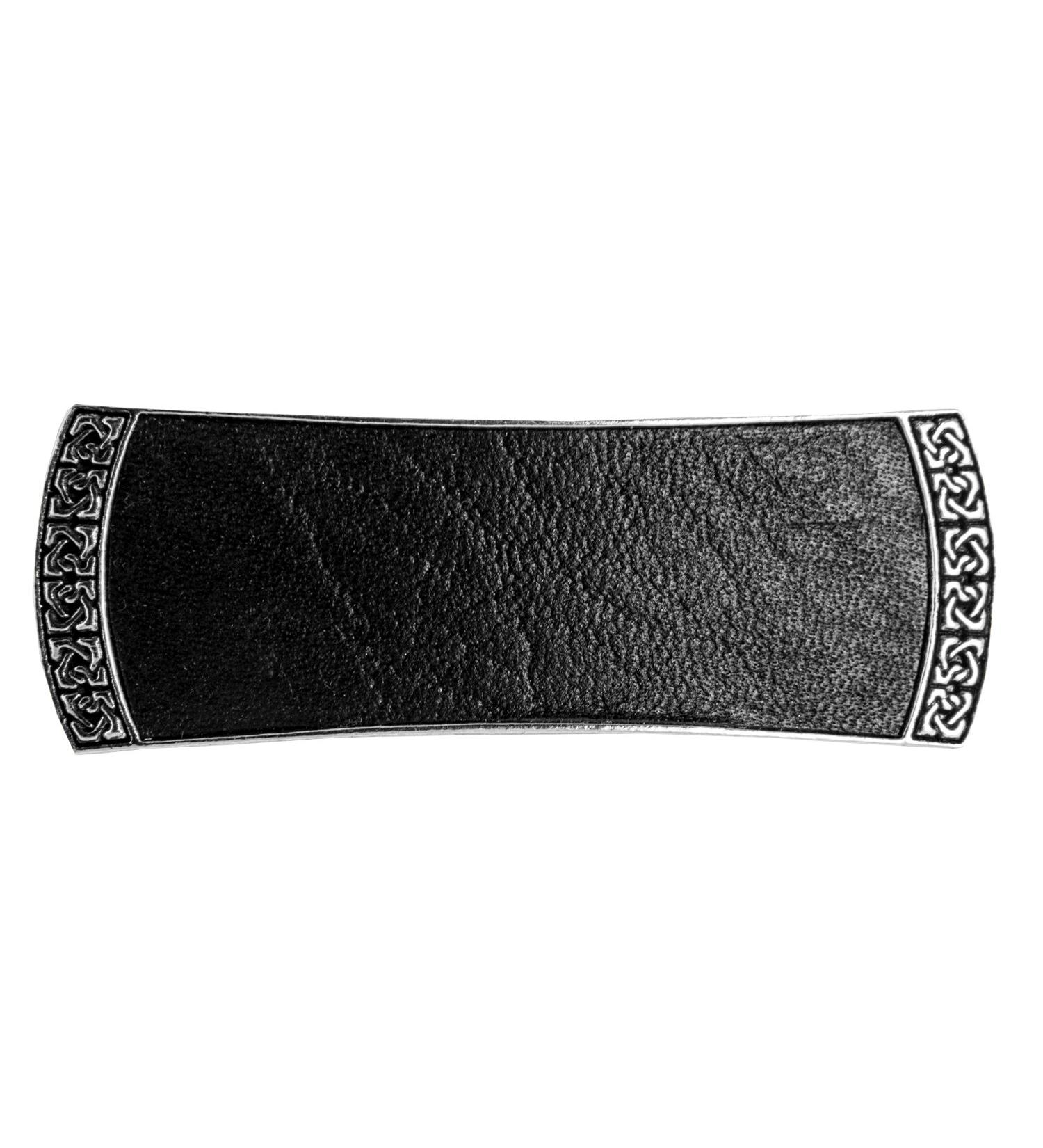 Celtic Leather Hair Clip - Handcrafted Metal & Leather Barrette | Made in USA | 70mm Clip by Oberon Design | 3 Colors - Buy Online on GoSupps.com