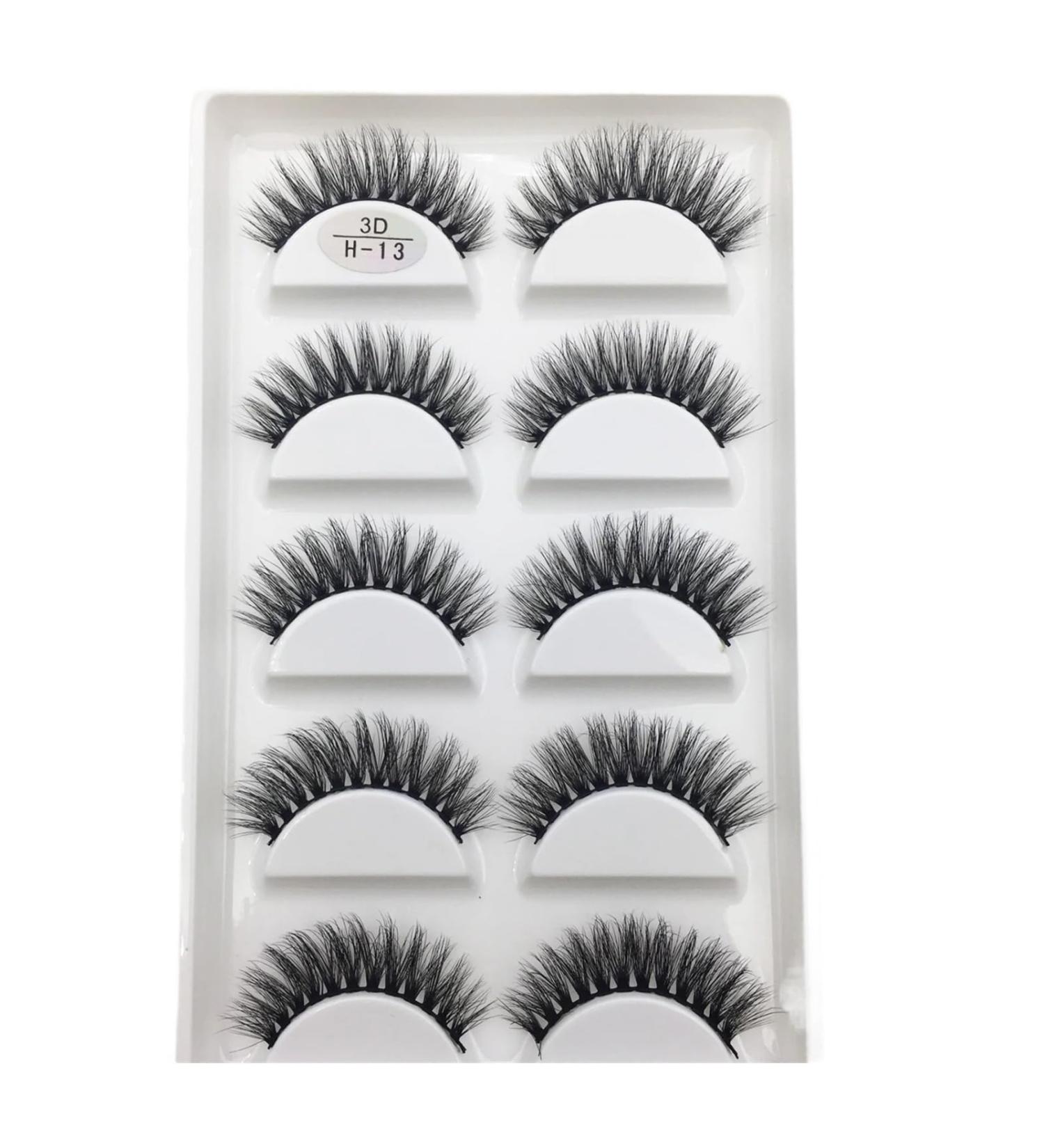 UAMOU 16 Style 10/50 Boxes 3D Mink Lashes Natural Cross False Eyelashes Long Messy Makeup Eye Lashes Faux Cils Maquillaje Cheerfully (Color : 5Pairs H 13 Size : 100 Boxes 500Pairs) - Buy Online on GoSupps.com
