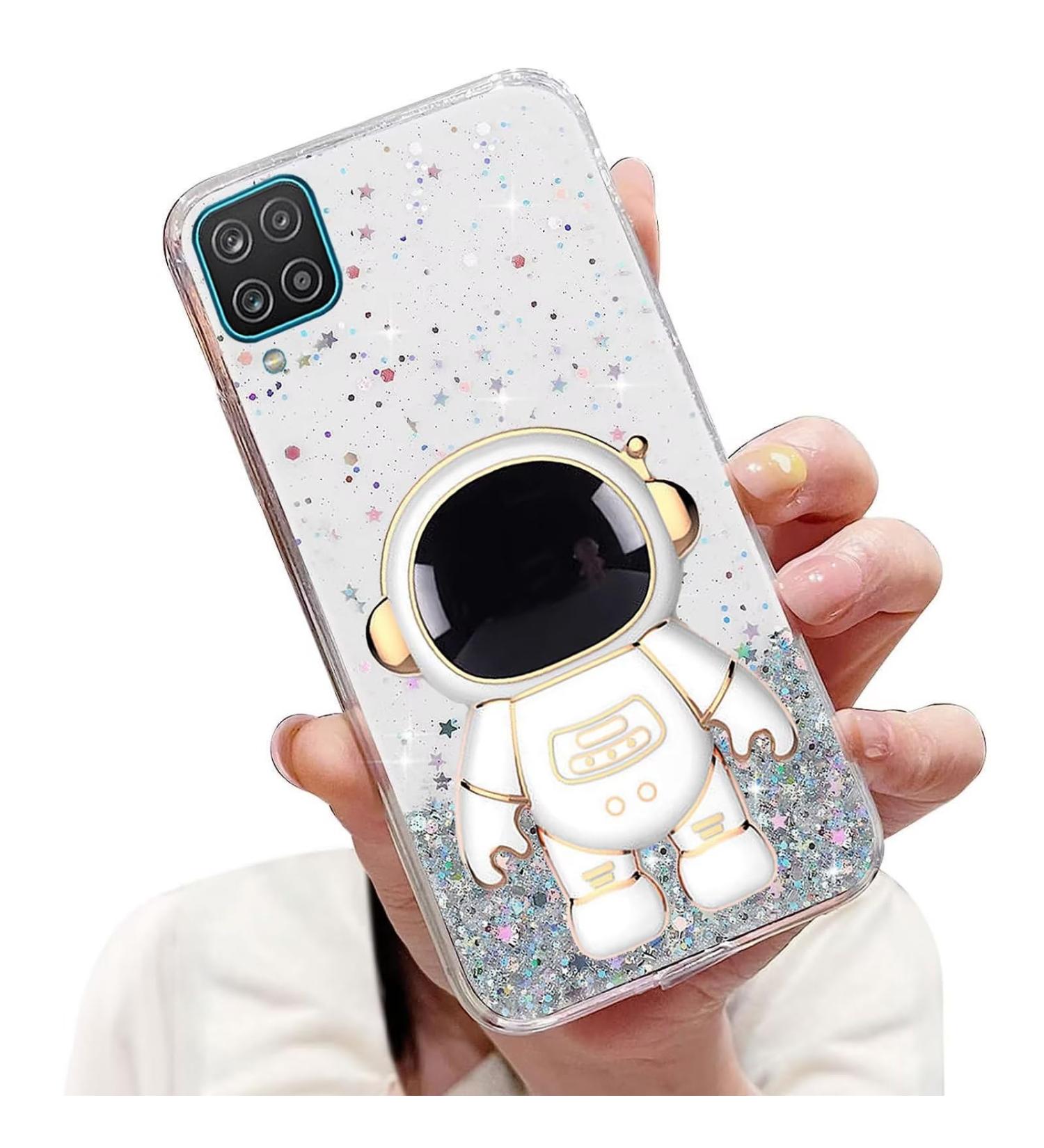 Buy Tivenfezk Nadoli for Samsung Galaxy A22 5G - Astronaut Hidden Stand Cap | Glitzer Soft Silicone Bling Case Review - Buy Online on GoSupps.com