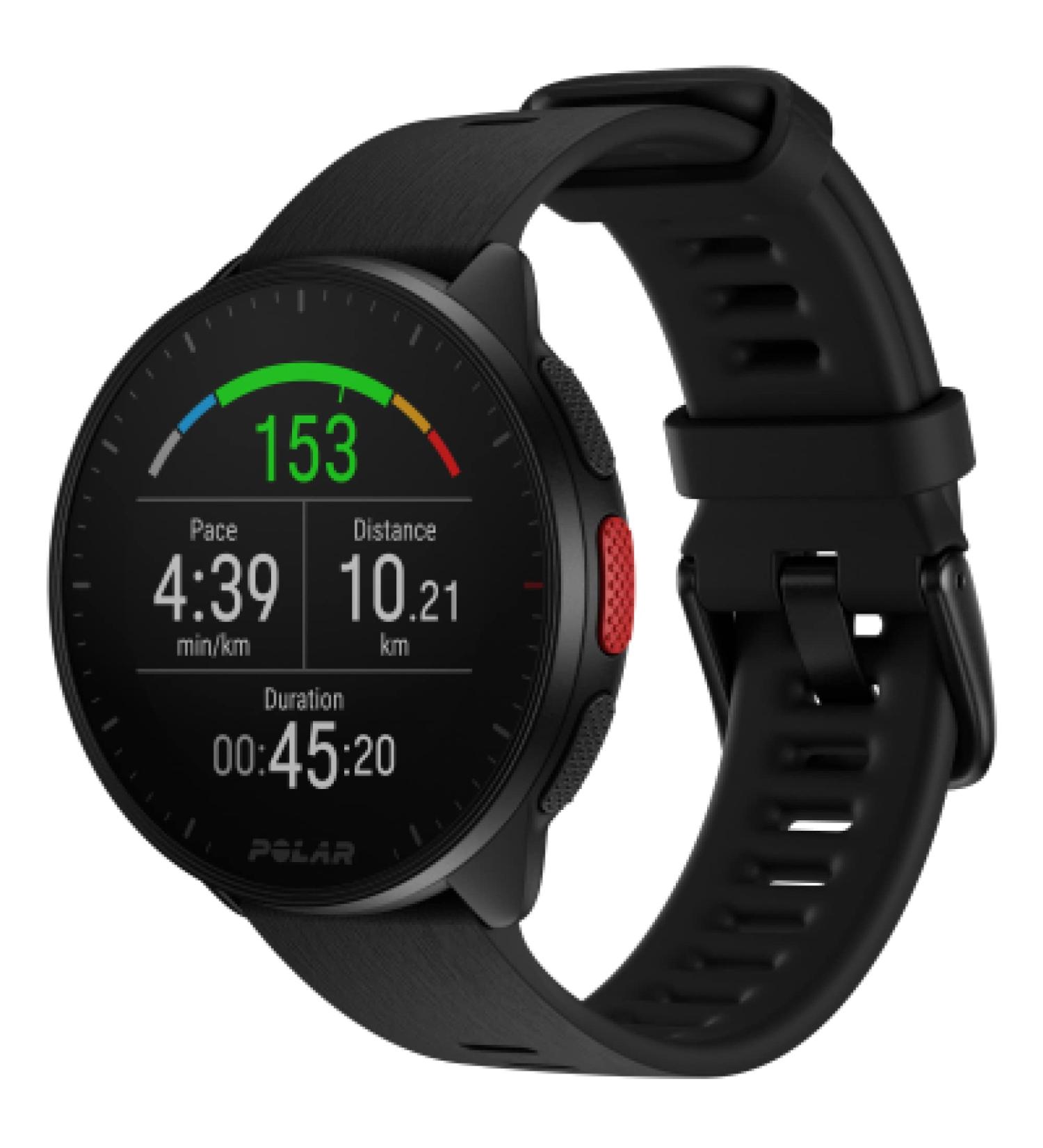 Polar Pacer GPS Running Watch - High-Speed Processor, Ultra-Light Design, Bright Display - Black S-L - Buy Online on GoSupps.com