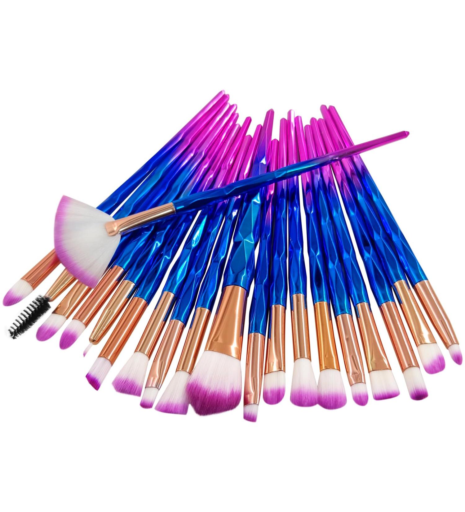 20-Piece Professional Makeup Brush Set - Essential Cosmetic Tools for Face Eyes and Lips - Buy Online on GoSupps.com