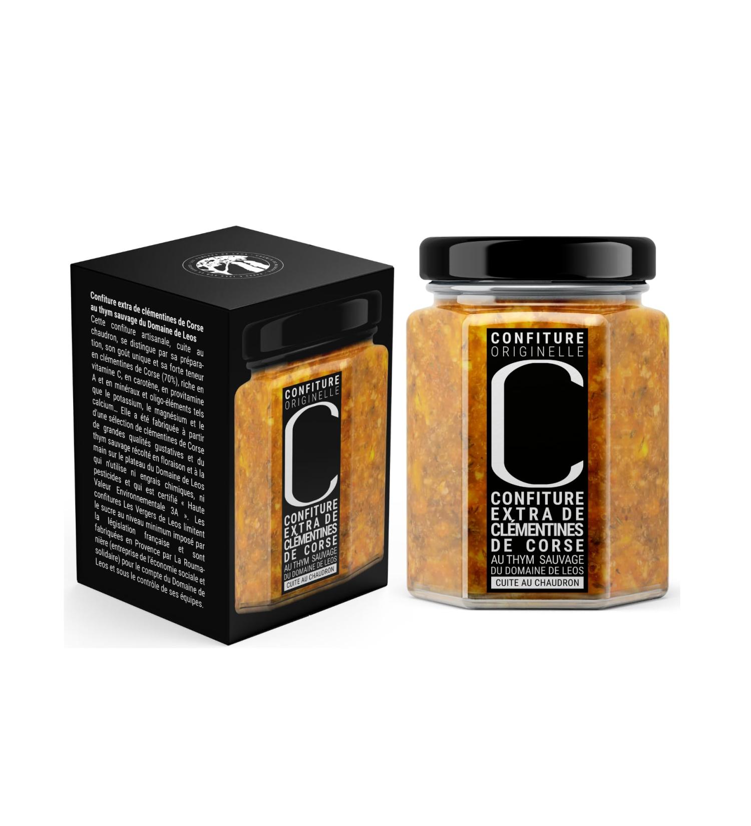  leos LEOS - Extra Corsican Clementine Jam with Wild Thyme - C DE LEOS - 333g with case - Cooked in a cauldron in Provence - 100% Artisanal & Natural - 69% Fruit - Buy Online on GoSupps.com