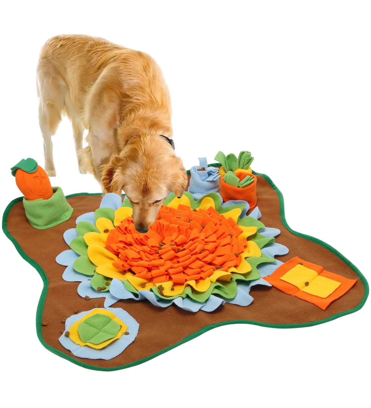 Snuffle Mat for Dogs Interactive Dog Enrichment Toys Mental Stimulation Boredom Play Mat Dog Treats Feeding Mat With Puzzles Encourages Natural Foraging Skills Orange - Buy Online on GoSupps.com