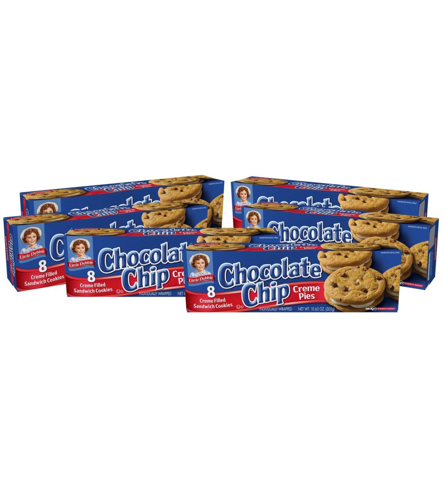 Little Debbie Chocolate Chip Creme Pie - 6 Cartons of 8 Snacks (48 Total) - Buy Online on GoSupps.com
