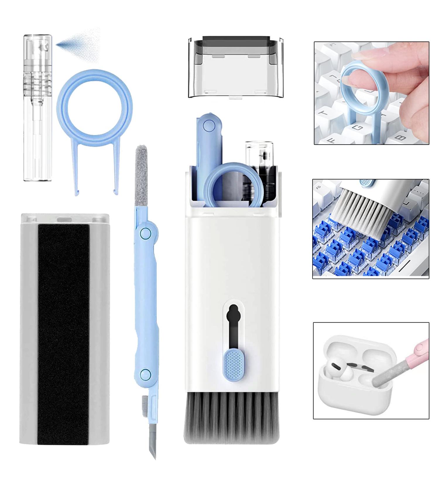 7-in-1 Cleaner Kit for AirPods & Electronics - Deep Cleaning Tools for Headphones, Earbuds, Phone, Laptop, Camera - Blue - Buy Online on GoSupps.com