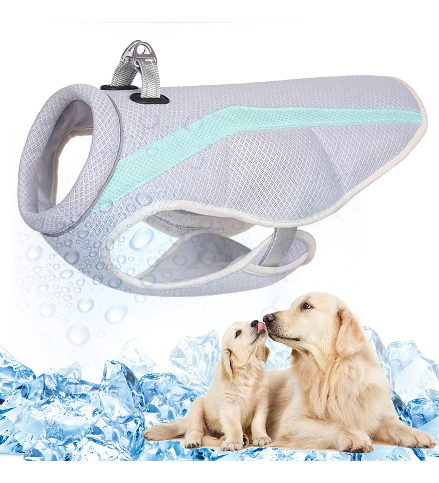 Shop Dog Cooling Vest - Breathable Mesh Jacket for All Dog Sizes | Adjustable & Reflective Stripes - Ideal for Outdoor Activities - Buy Online on GoSupps.com