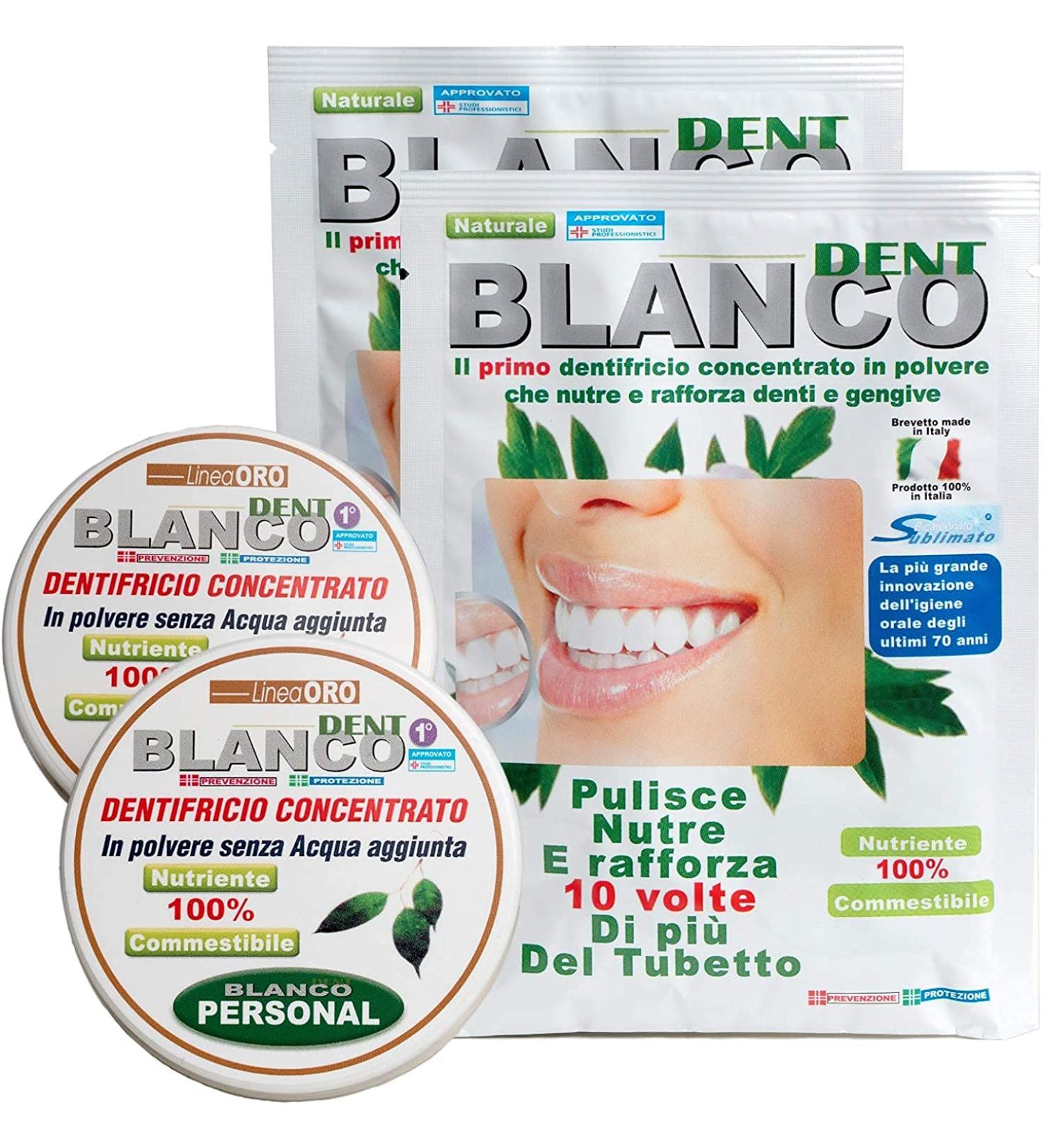 Blancodent Toothpaste without fluoride powder and natural mouthwash Professional whitening and alkalizing toothpaste for white teeth and healthy gums - Buy Online on GoSupps.com
