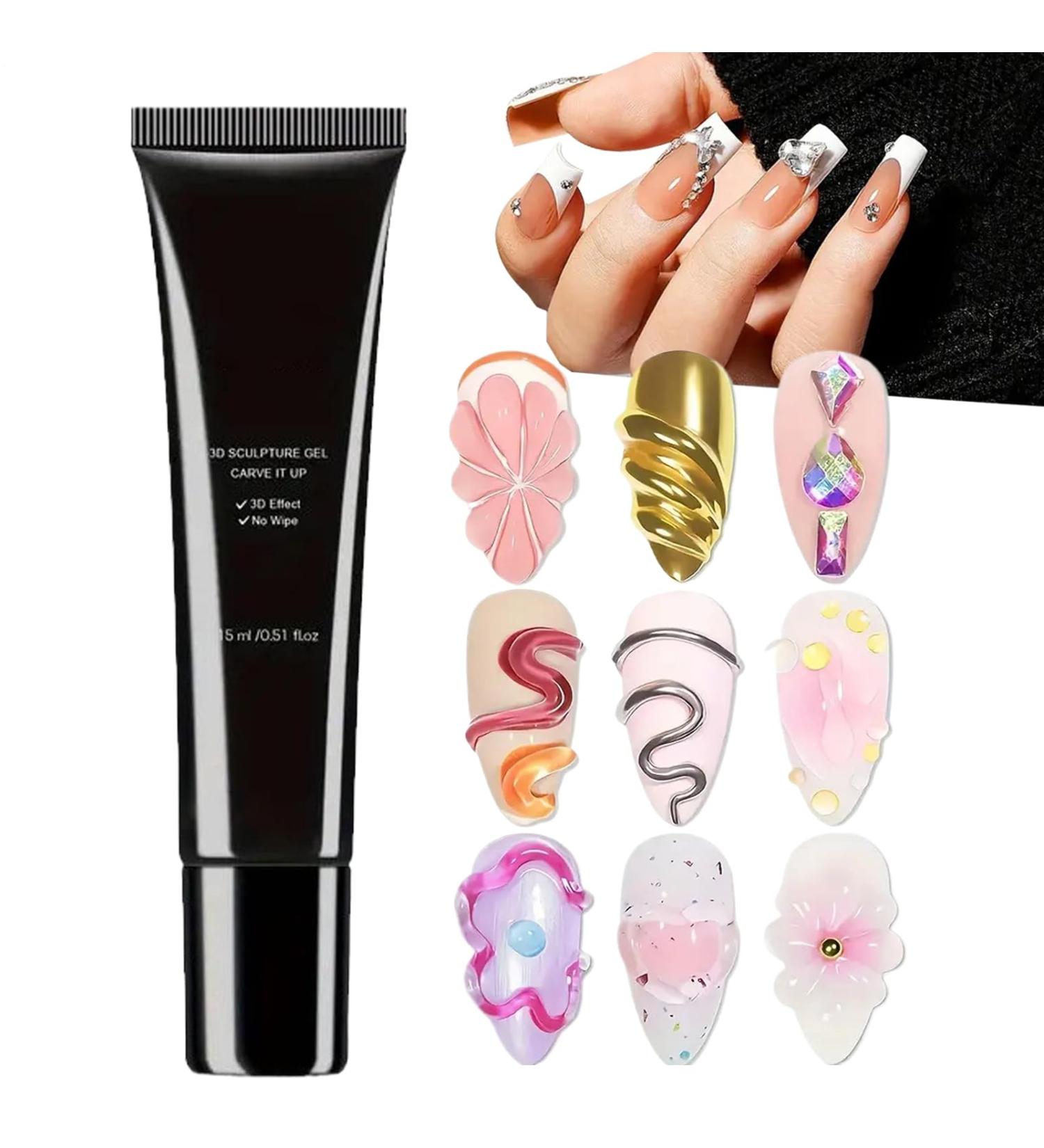  WJnflQN 3D Nail Gel - 15ml Extra Strong Gel Glue for Decorations - Beauty Products for Decorations Rhinestone Stickers Sculptures Home Party Living Room Everyday Use - Buy Online on GoSupps.com