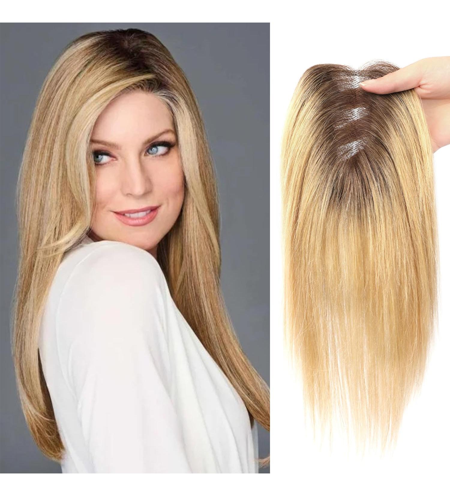 Blonde Human Hair Topper 10 Inch T4/27R# for Women - Wiglets for Thinning Hair - Buy Online on GoSupps.com