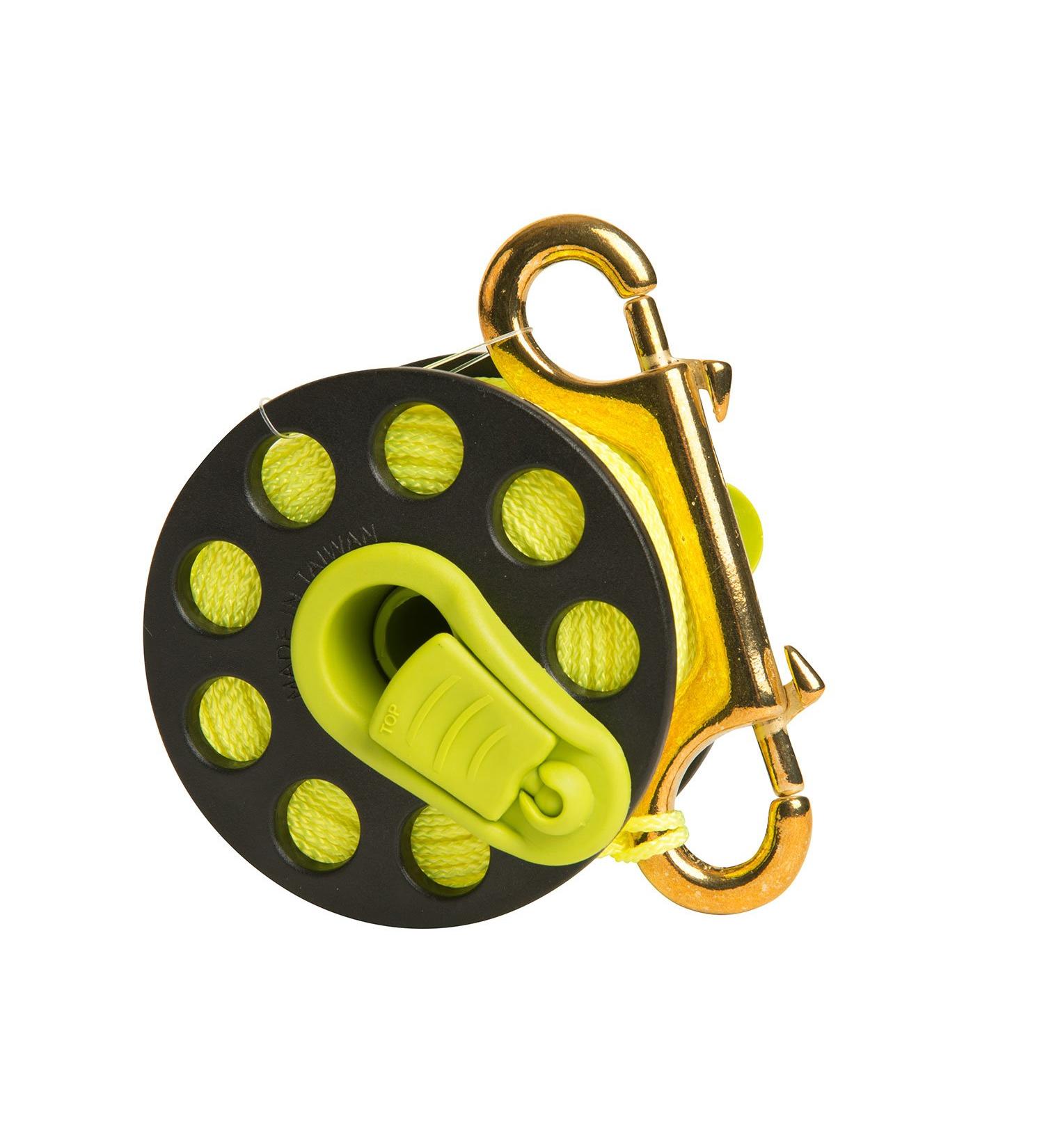 Trident Finger Spool with Folding Handle - 160' Fluorescent Yellow Line for Scuba Diving - Buy Online on GoSupps.com