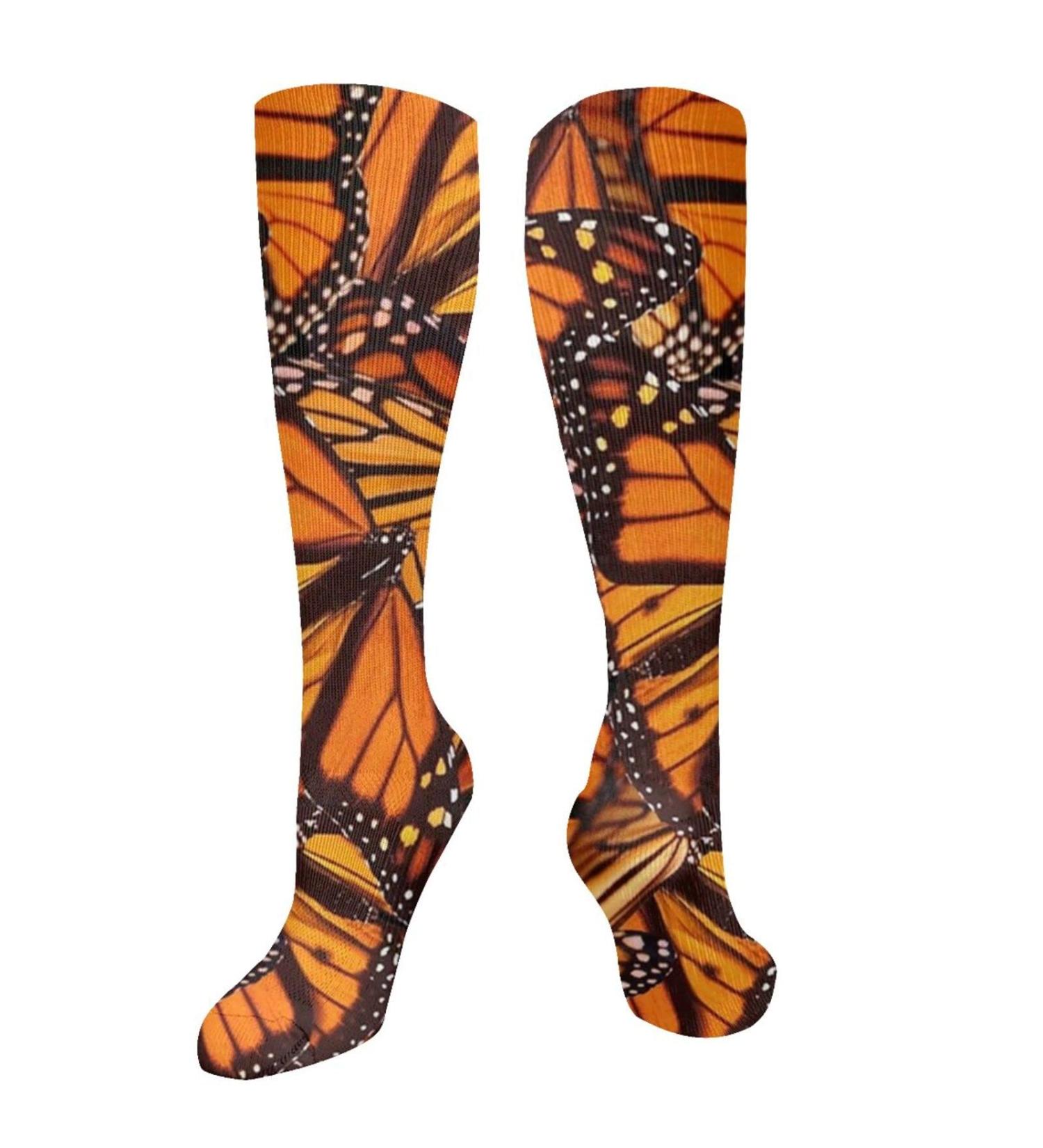 Monarch Butterfly Compression Socks for Men & Women | 15-20 mmHg Support for Running & Cycling - Buy Online on GoSupps.com