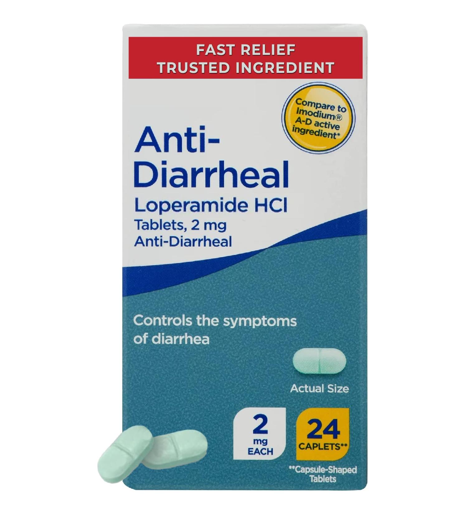 Anti-Diarrheal Loperamide HCl Tablets 2 mg 24 Count Fast Relief for Diarrhea Traveler s Diarrhea Stomach Upset & Loose Stools Helps Restore Comfort and Control - Buy Online on GoSupps.com