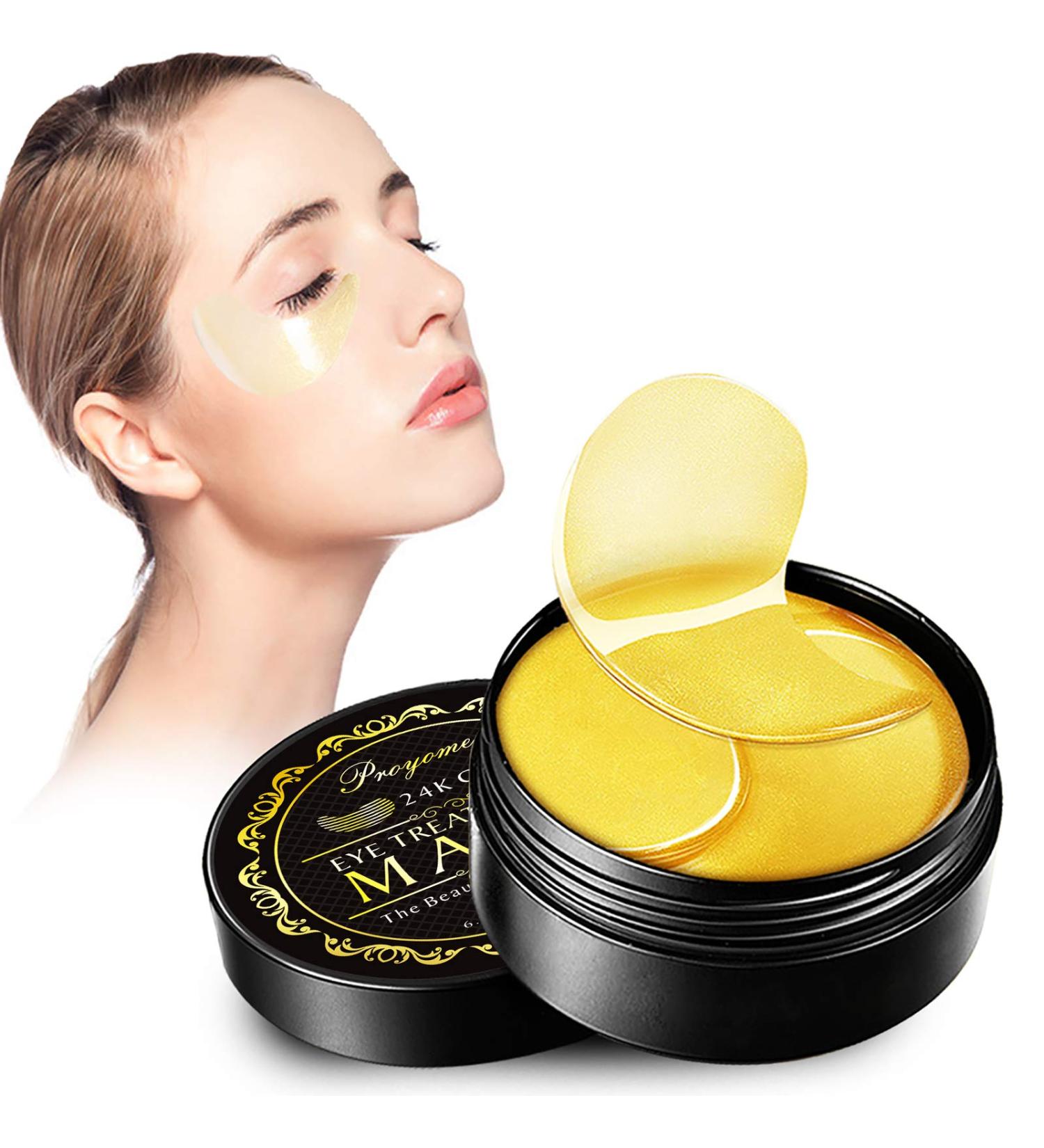 24K Gold Under Eye Patches - Collagen Eye Mask for Dark Circles, Puffiness & Wrinkles - 60pcs - Buy Online on GoSupps.com