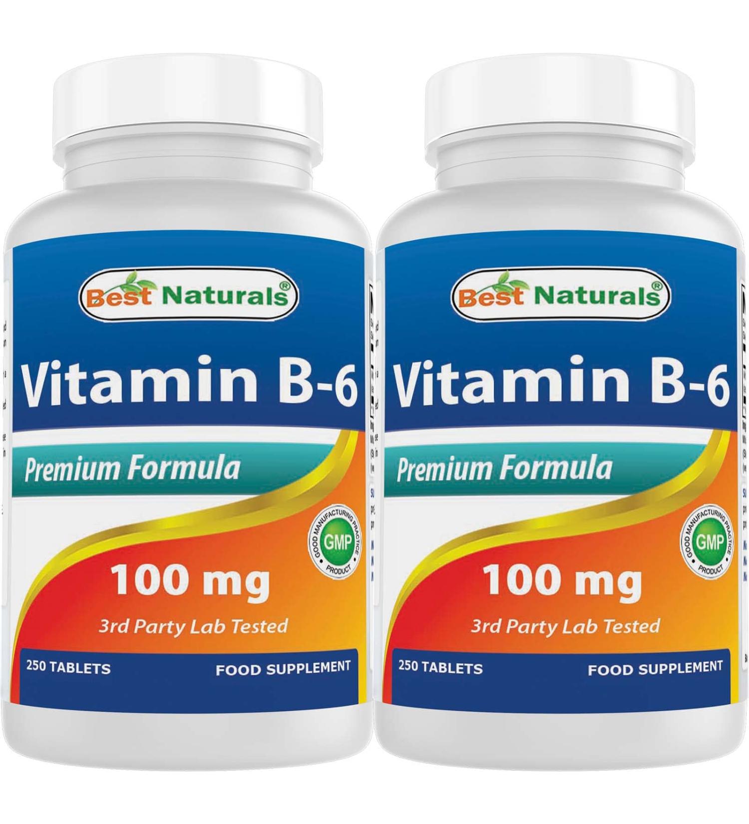 Vitamin B-6 100 mg 250 Tablets by Best Naturals (250 Count (Pack of 2)) - Buy Online on GoSupps.com