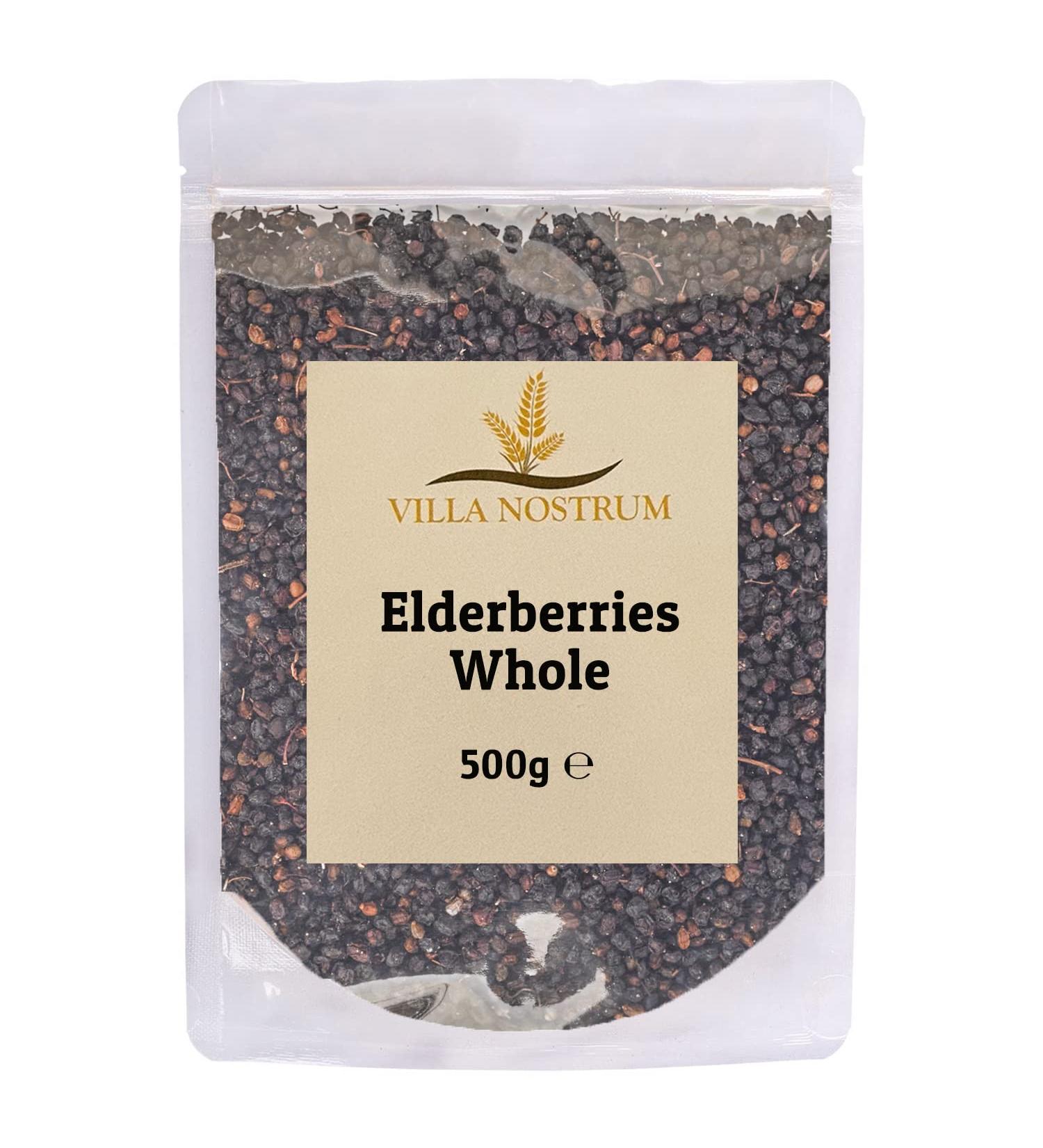 Elderberries Whole - Dried Elderberries 500g by Villa Nostrum