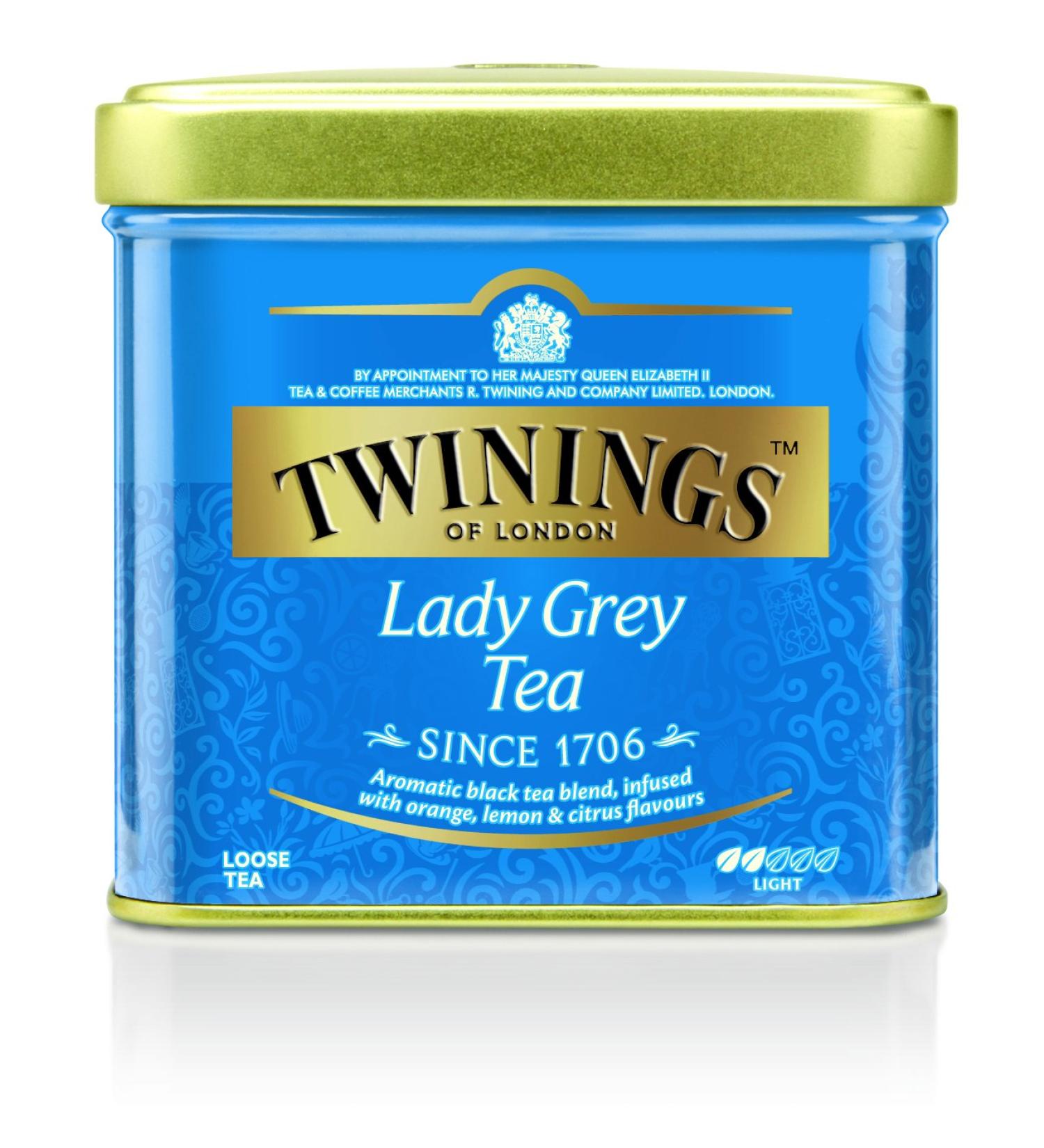 Buy Twinings Lady Grey Loose Tea Tin - 100g Black Tea Blend with Orange Lemon Peel & Bergamot Aroma | International Shipping - Buy Online on GoSupps.com