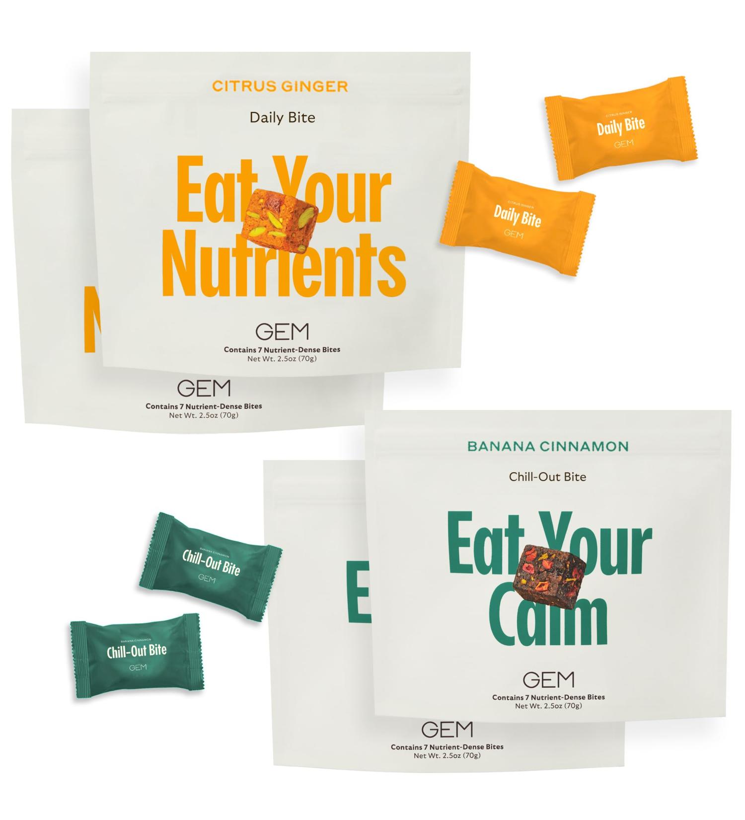 GEM Cognition Bundle - Natural Brain Health Supplement for Focus Memory Stress Support & Relaxation | with B-Vitamins Magnesium Turmeric & Adaptogens | Plant-Based Whole Food Vitamins Vegan - Buy Online on GoSupps.com