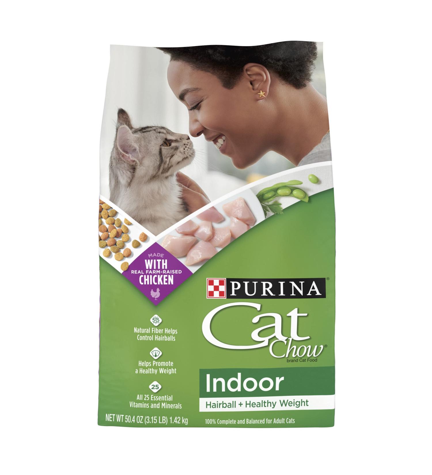 Purina Cat Chow Indoor Hairball Control & Weight Management Dry Cat Food - 4-Pack, 3.15 lb. Bags - Buy Online on GoSupps.com