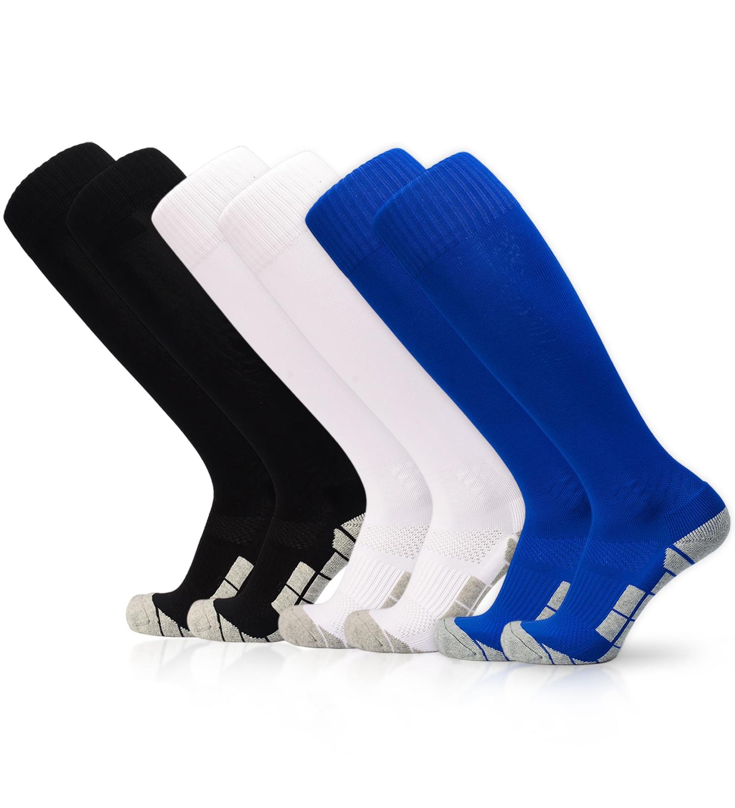 Buy Elutong Children's Football Socks - Unisex Training Socks Comfortable & Breathable Non-Slip Size 33-45 Black/White/Blue - Buy Online on GoSupps.com