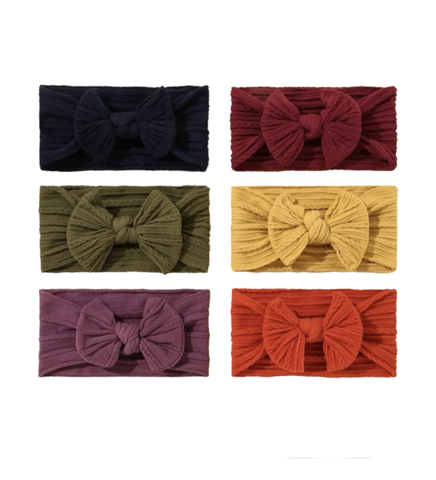 ROYAL ICON Baby Girl Headbands - Luxuriously Soft Bows for Little Princesses (Pattern 4 - Pack of 6) - Buy Online on GoSupps.com