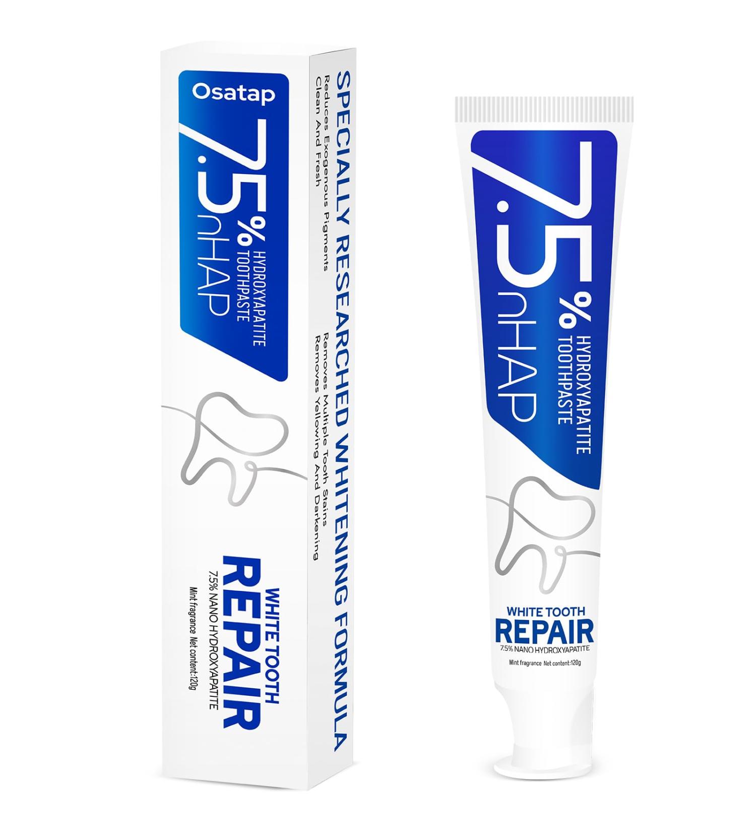 Hydroxyapatite Toothpaste 7.5% Nano Hydroxyapatite, Fluoride-Free Whitening, Remineralizing & Sensitive Enamel Care, Fresh Mint for Daily Oral Health 4.23 Ounce (Pack of 1) - Buy Online on GoSupps.com