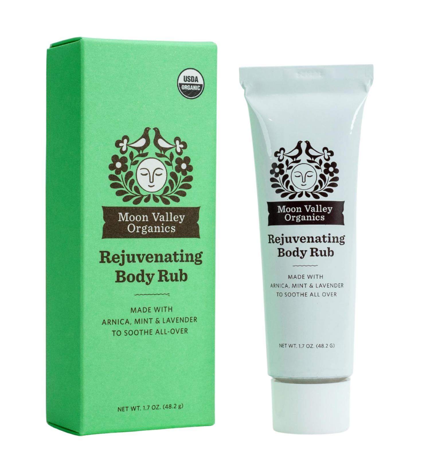 Moon Valley Organics Rejuvenating Body Rub with Arnica Mint & Lavender - Soothing Salve for Sore Muscles - Moisturizing & Cooling Relaxation for All Ages - Buy Online on GoSupps.com