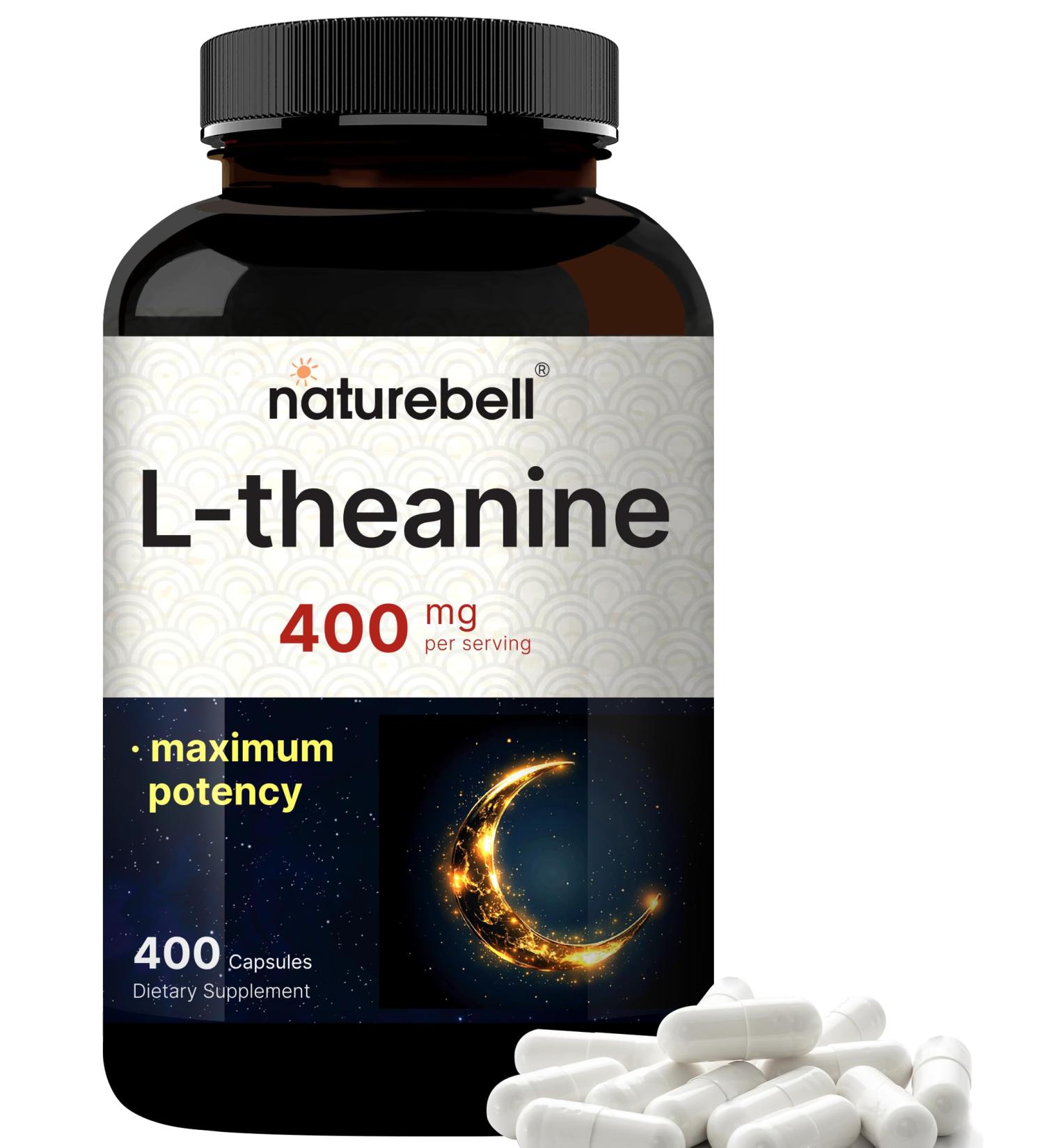 Double Strength L Theanine 400mg 400 Capsules | Max Potency L-Theanine Supplement for Relaxation Sleep & Calm Support | Bioavailable Free Form | Natural Amino Acid for Women & Men | Non-GMO - Buy Online on GoSupps.com