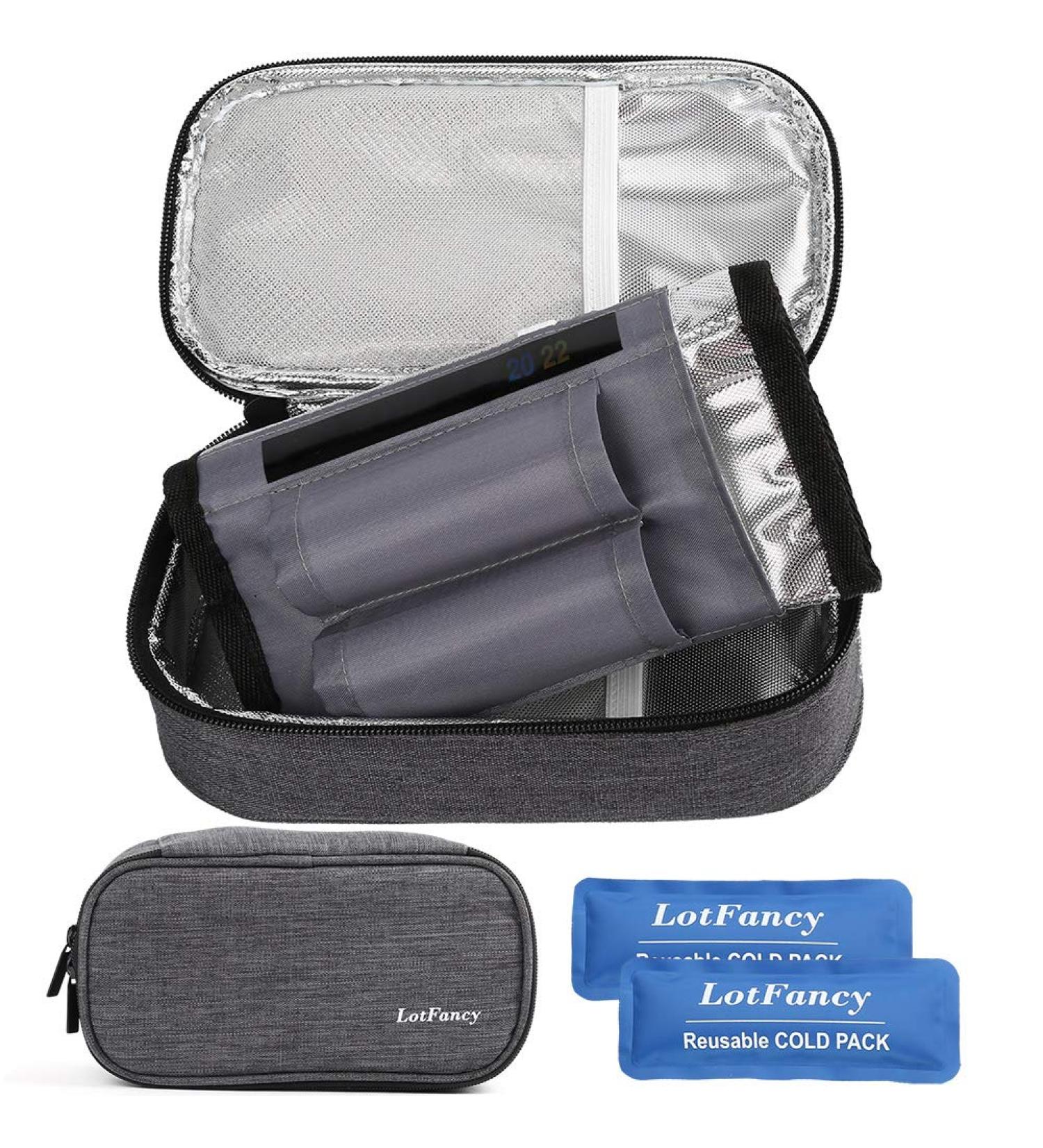 Insulin Cooler Travel Case with Ice Packs and Temperature Strip - Diabetic Medication Cooling Bag for Insulin Pens and Supplies - Buy Online on GoSupps.com