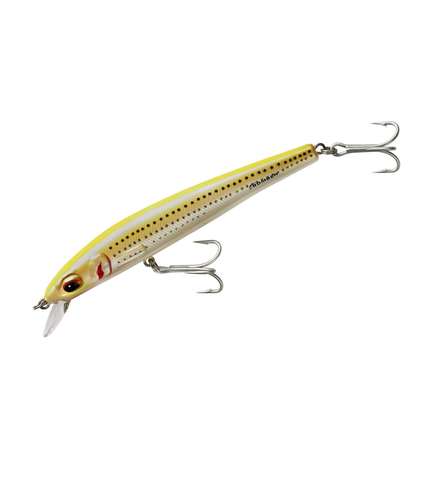 Bomber Lures Long Shot Slender Minnow Bait Saltwater Fishing Lure 7" Pearl Yellow
