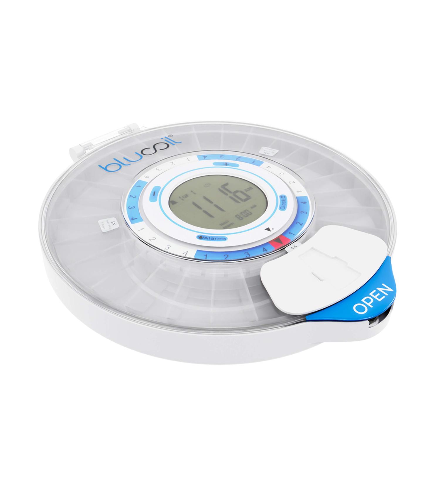 Blucoil Automatic Pill Dispenser with Medication Alarm Reminder, LED Flasher, and Dual Safety Locks (28-Day) - Buy Online on GoSupps.com