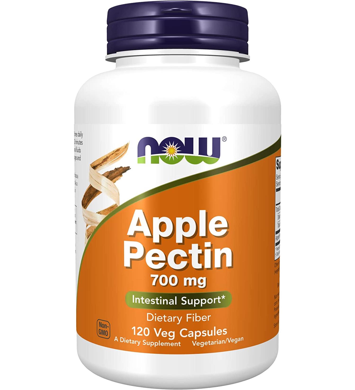 Now Foods Apple Pectin 700 mg - 120 Capsules | Natural Digestive Support - Buy Online on GoSupps.com