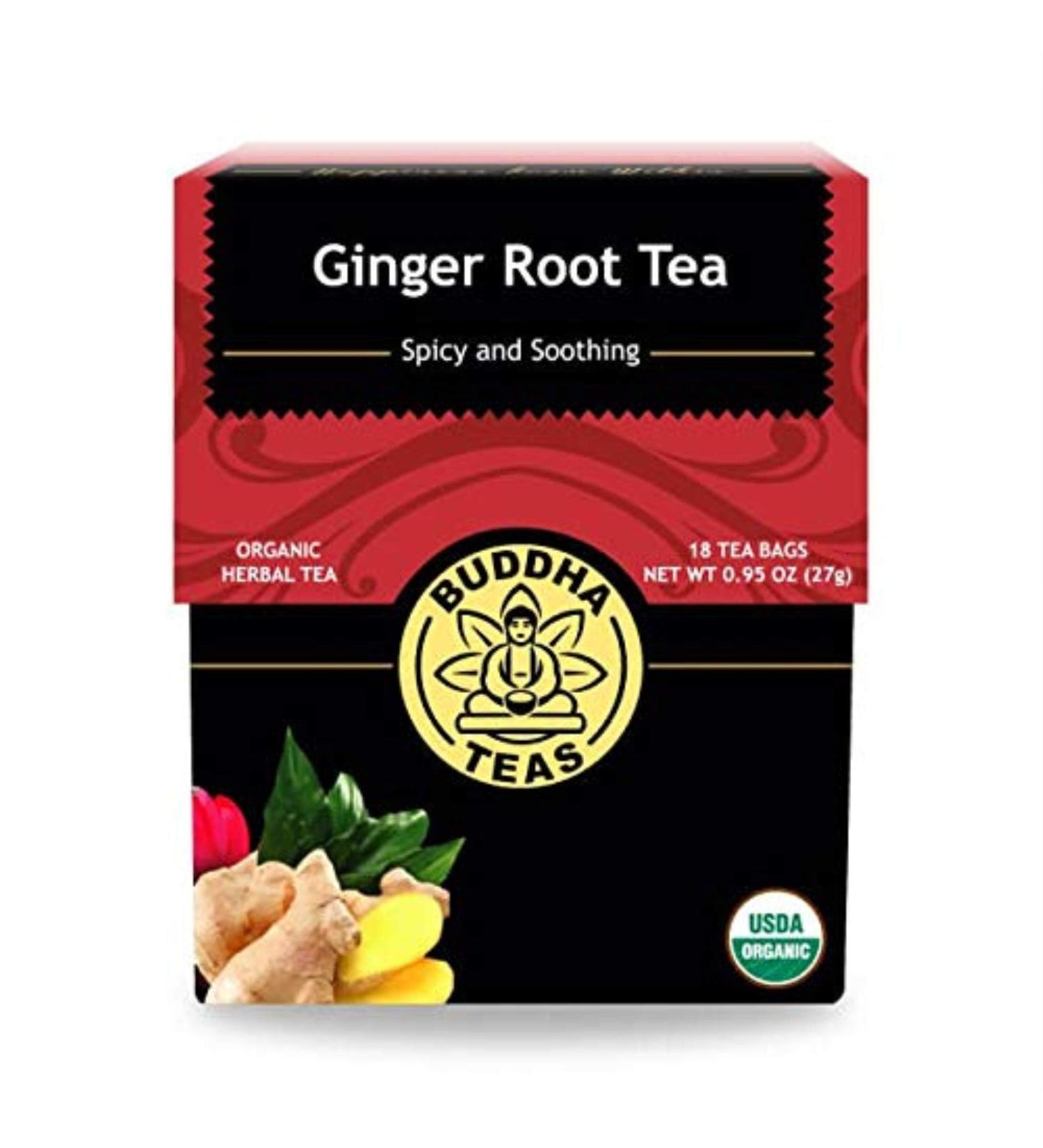 Buddha Teas Organic Ginger Root Tea - USDA Organic, OU Kosher, 18 Bleach-Free Bags - Buy Online on GoSupps.com