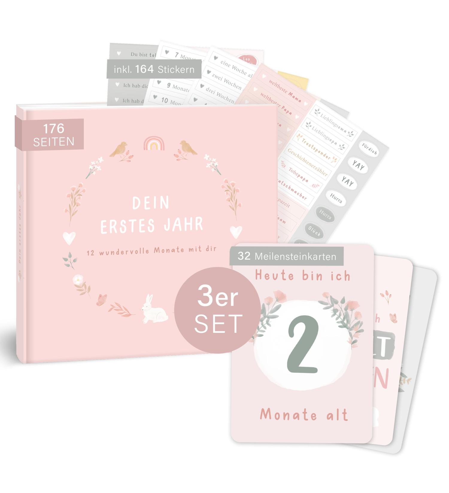 Mintkind Baby Gift Set | My First Year Baby Diary Milestone Cards & Souvenir Box | Perfect Baby Photo Album for Boys & Girls - Buy Online on GoSupps.com