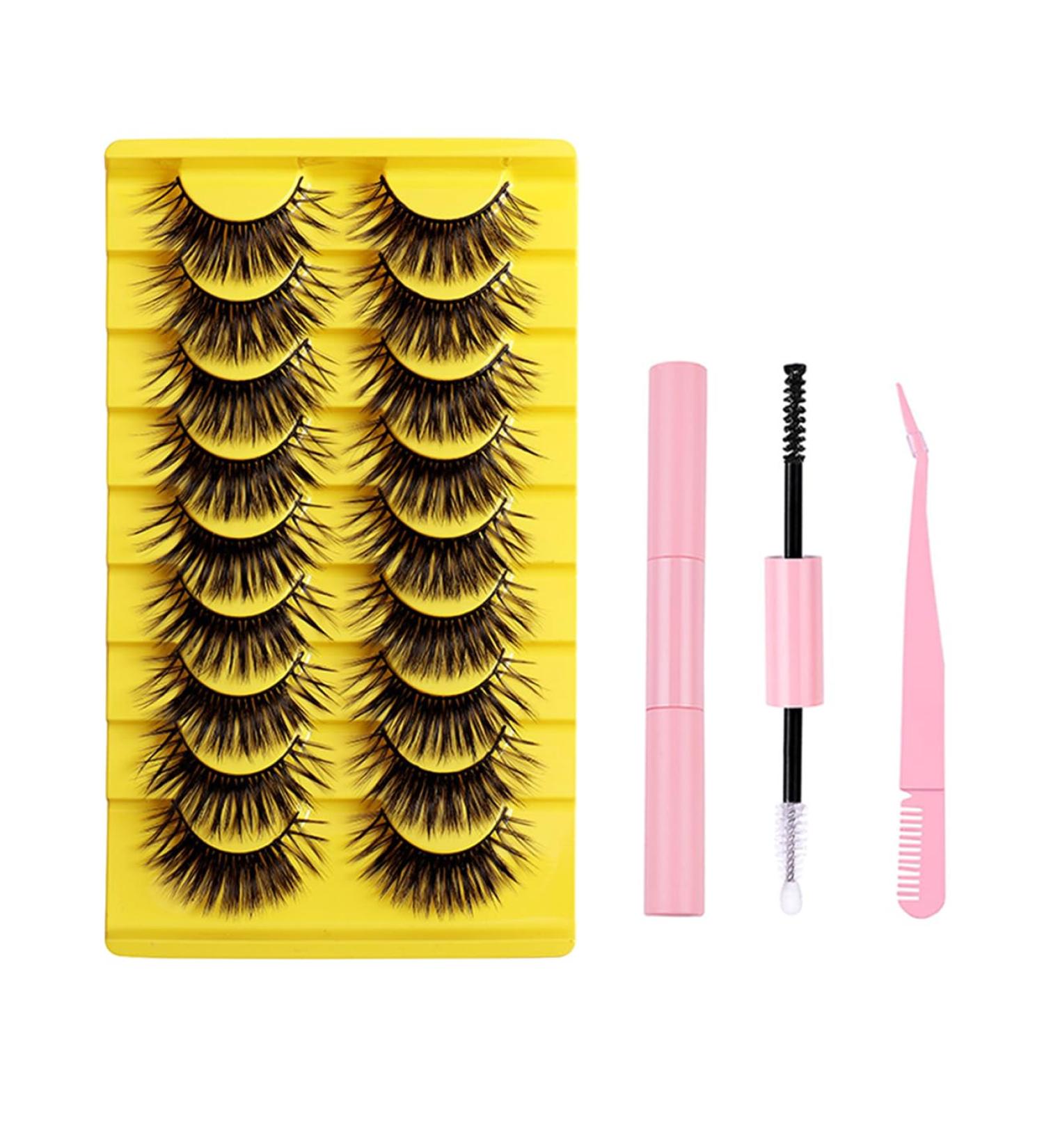 FAIRYGATE Eyelashes Waterproof Thick Fluffy Reusable Eyelash Strip Lashes Natural Look Soft Eye Lashes Thick Lash with Glue and Pink Tweezers B5323 FGJSTB5323 - Buy Online on GoSupps.com