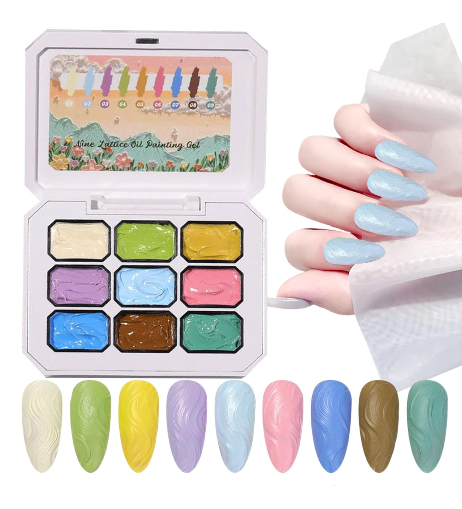 Solid Gel | 9 Color Gel Palette - 3D French Manicure for Home Women Girls and Weddings - Buy Online on GoSupps.com