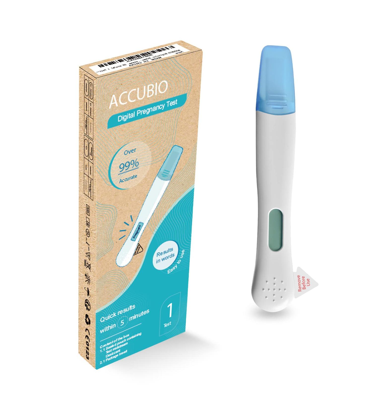 ACCUBIO Digital Pregnancy Test - Fast & Accurate Home Fertility Test | Over 99% Accuracy | Results in 5 Minutes - Buy Online on GoSupps.com