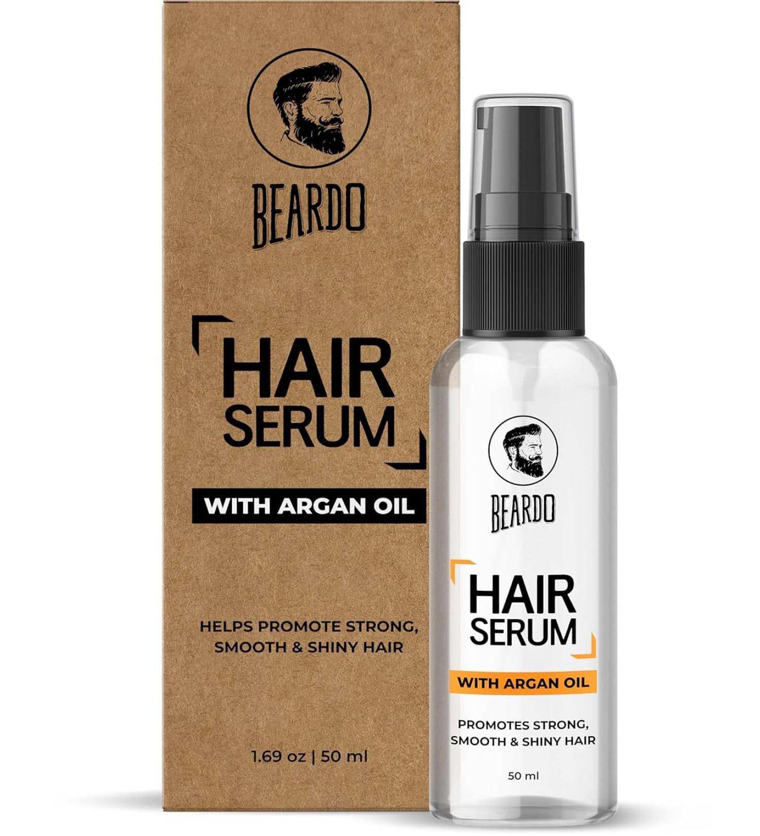 Beardo Hair Growth Serum for Men | Argan Oil for Softer Shinier & Thicker Hair | Tames Frizz & Seals Moisture | 1.69 oz - Shop Internationally - Buy Online on GoSupps.com