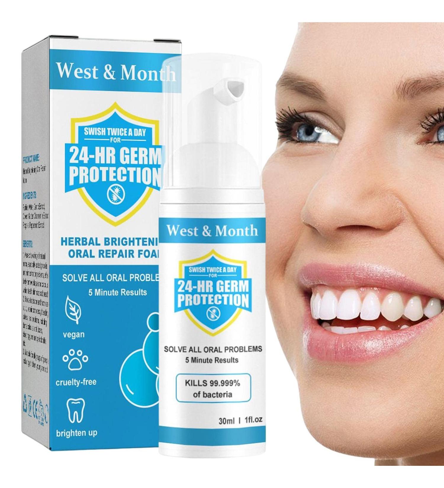 Dentifrice Mousse - 30 ml de dentifrice anti-taches naturelles pour dents sensibles - Dentifrices d tachants intensifs nettoie en profondeur blanchit les dents et combat la mauvaise haleine Pekoluta - Buy Online on GoSupps.com