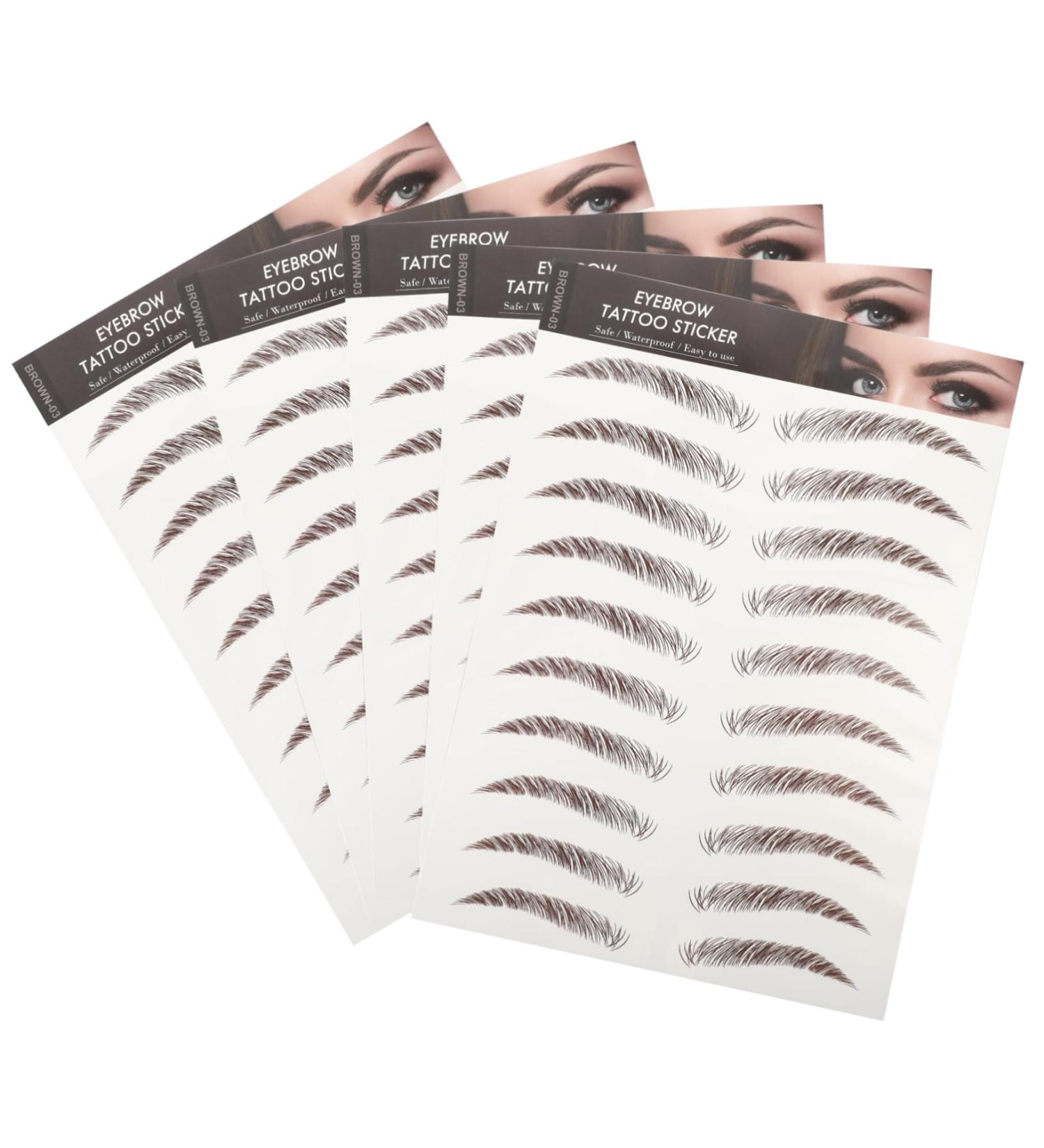 Housoutil 5 Sheets Eyebrow 3d Sticker Stickers Eyebrow Transfer Sticker Artificial Eyebrow Tattoos Modeling 6d - Buy Online on GoSupps.com