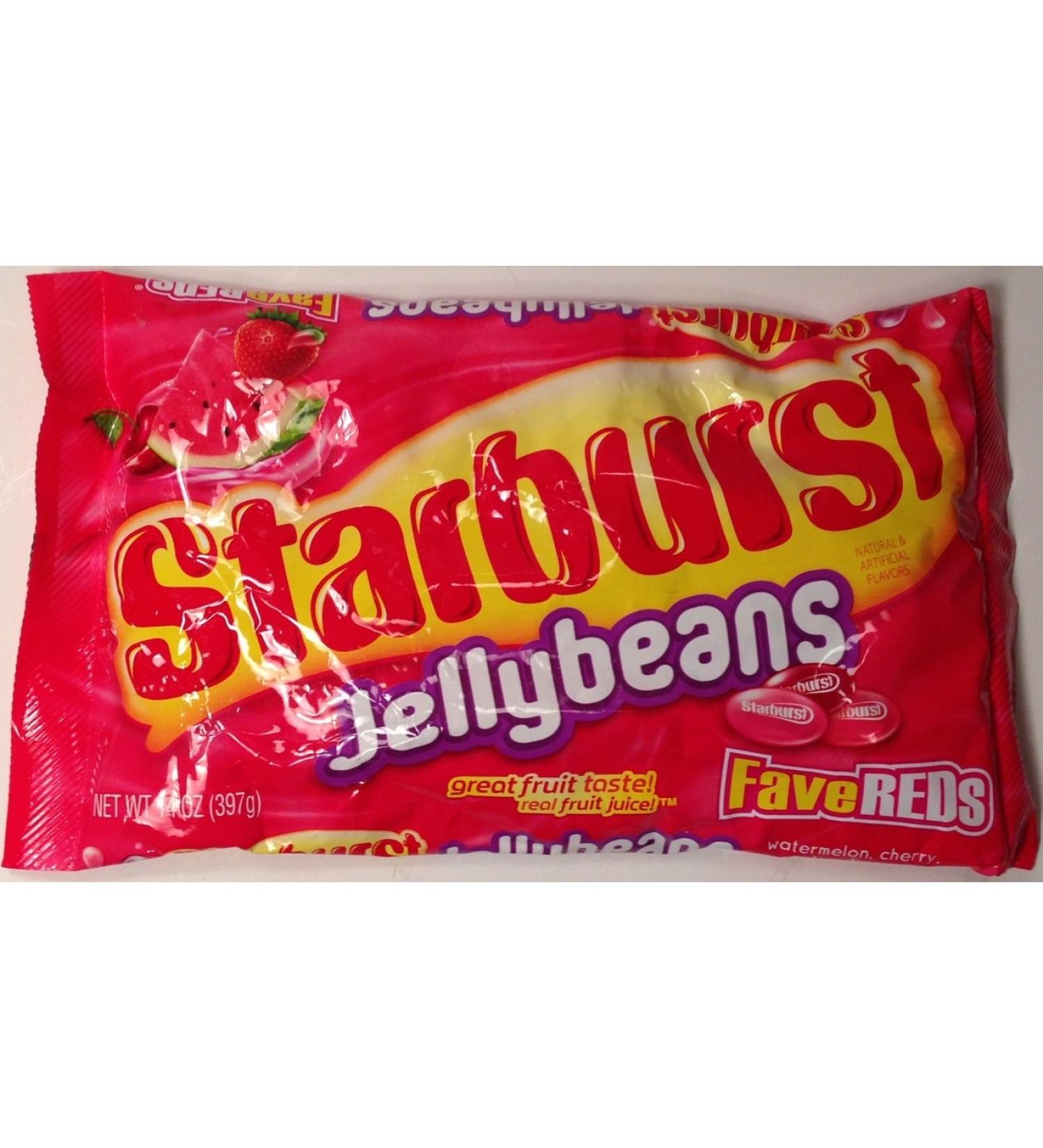Starburst Jelly Beans - Fave Reds - Watermelon, Cherry, & Strawberry - Net Wt. 14 OZ (397 g) Each - Pack of 2