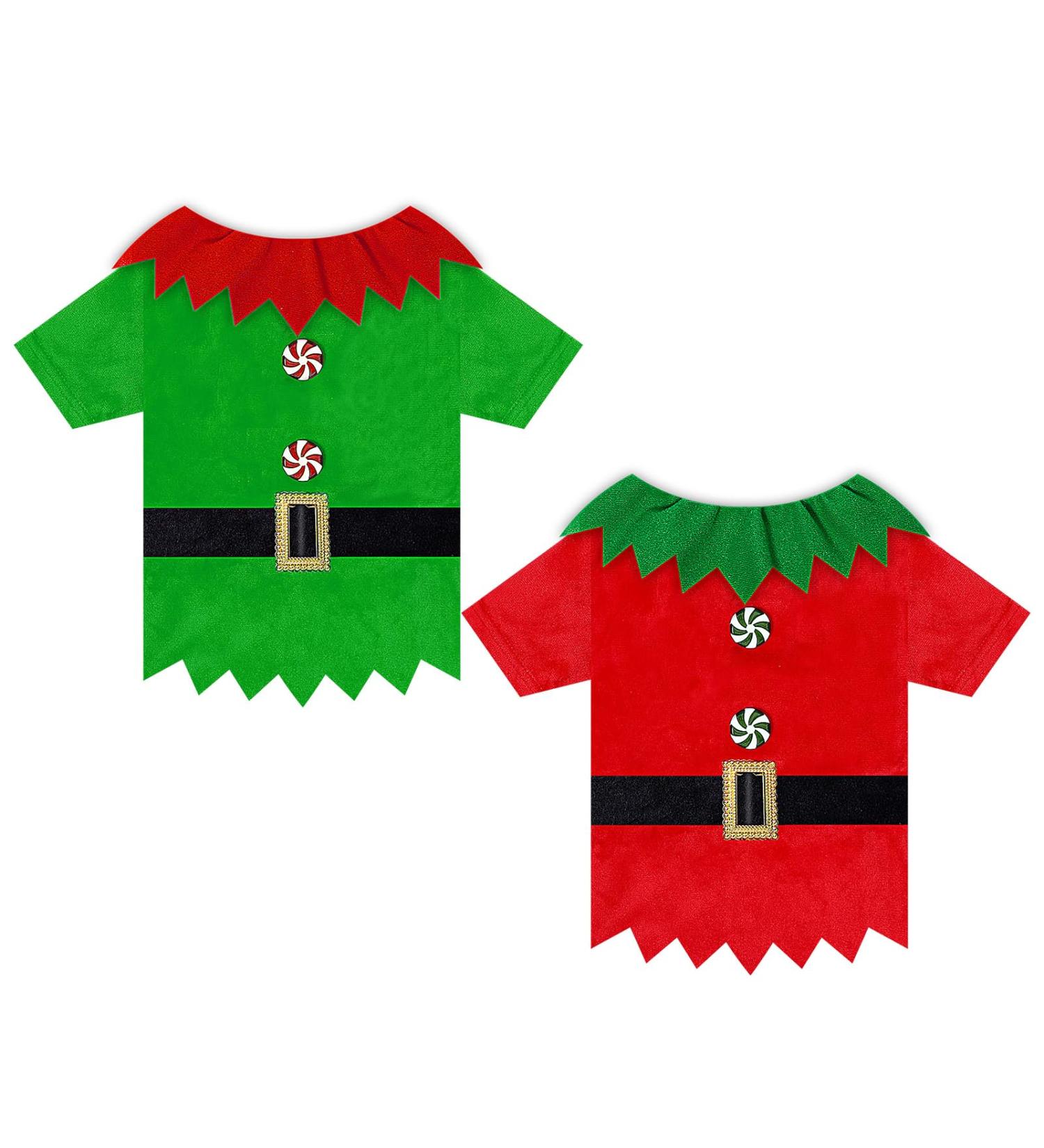 Funny Christmas Elf Costume for Dogs - Deluxe Holiday Outfit with Belt | Perfect for Medium Pets | Festive Dog Cosplay Shirt - Buy Online on GoSupps.com