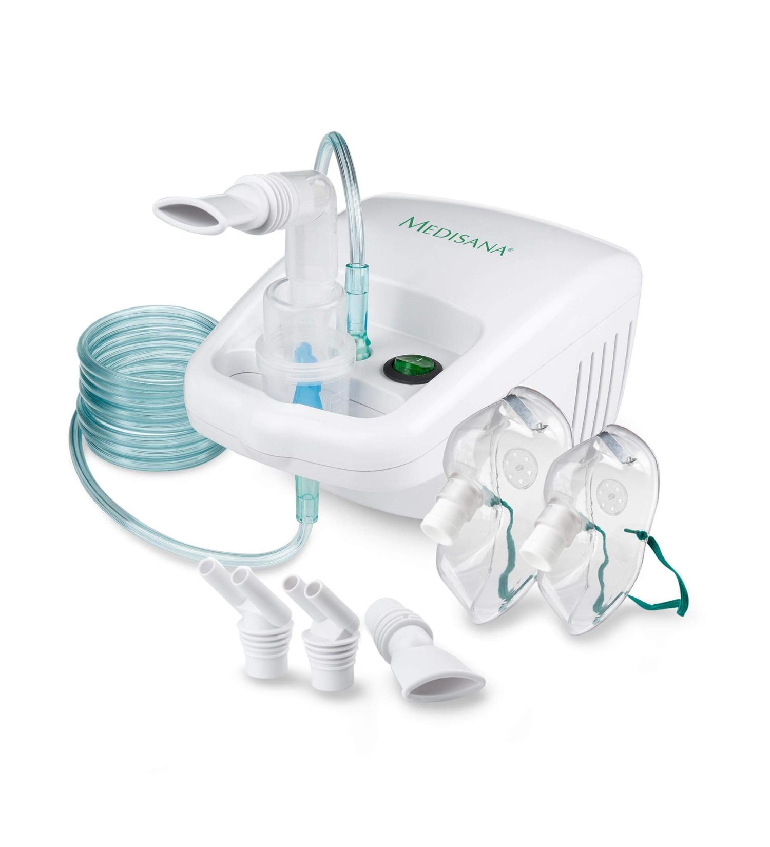 Medisana Inhaler 500 - Compressor Nebulizer with Mouthpiece & Mask for Adults & Children | Perfect for Colds & Asthma | Long Hose & Extra Accessories | 1 Pack Electric Operation - Buy Online on GoSupps.com