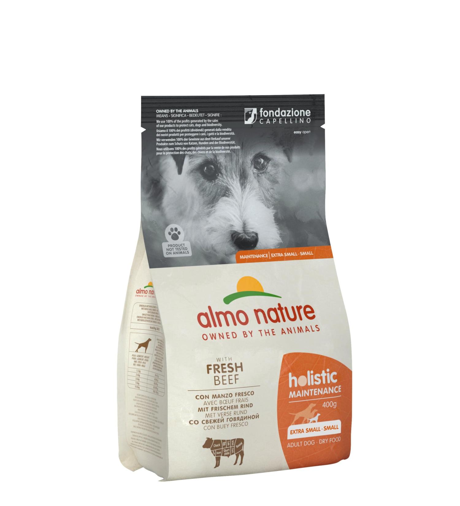 almo nature Dog Dry Holistic Buey – Pack of 6 x 400 g – Total: 2400 g