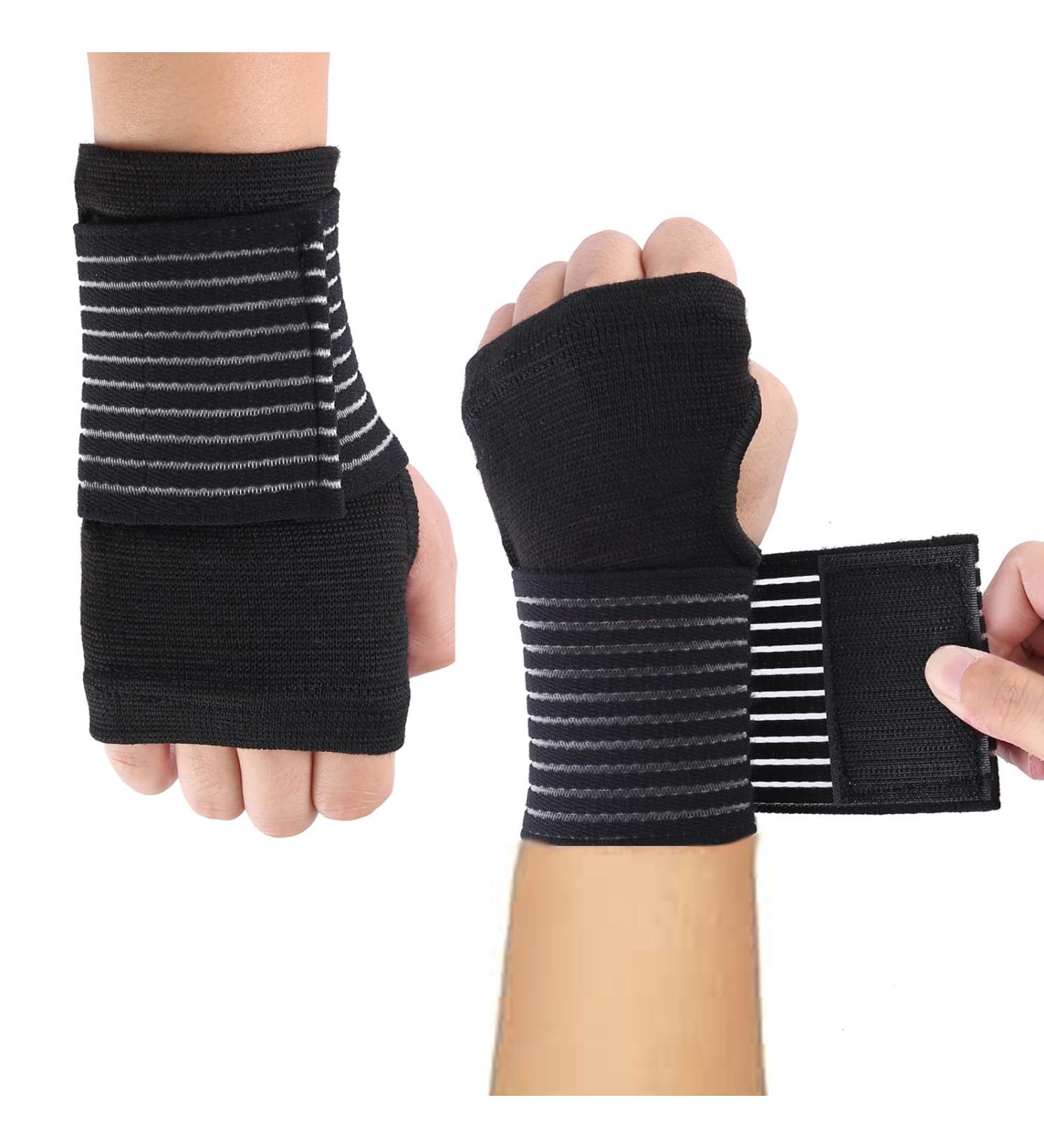 BVSRCP Wrist Bandages - 2 Pack Breathable Velcro Wristwear for Sports & Everyday Use | Carpal Tunnel & Tennis Protection for Men & Women (Black) - Buy Online on GoSupps.com