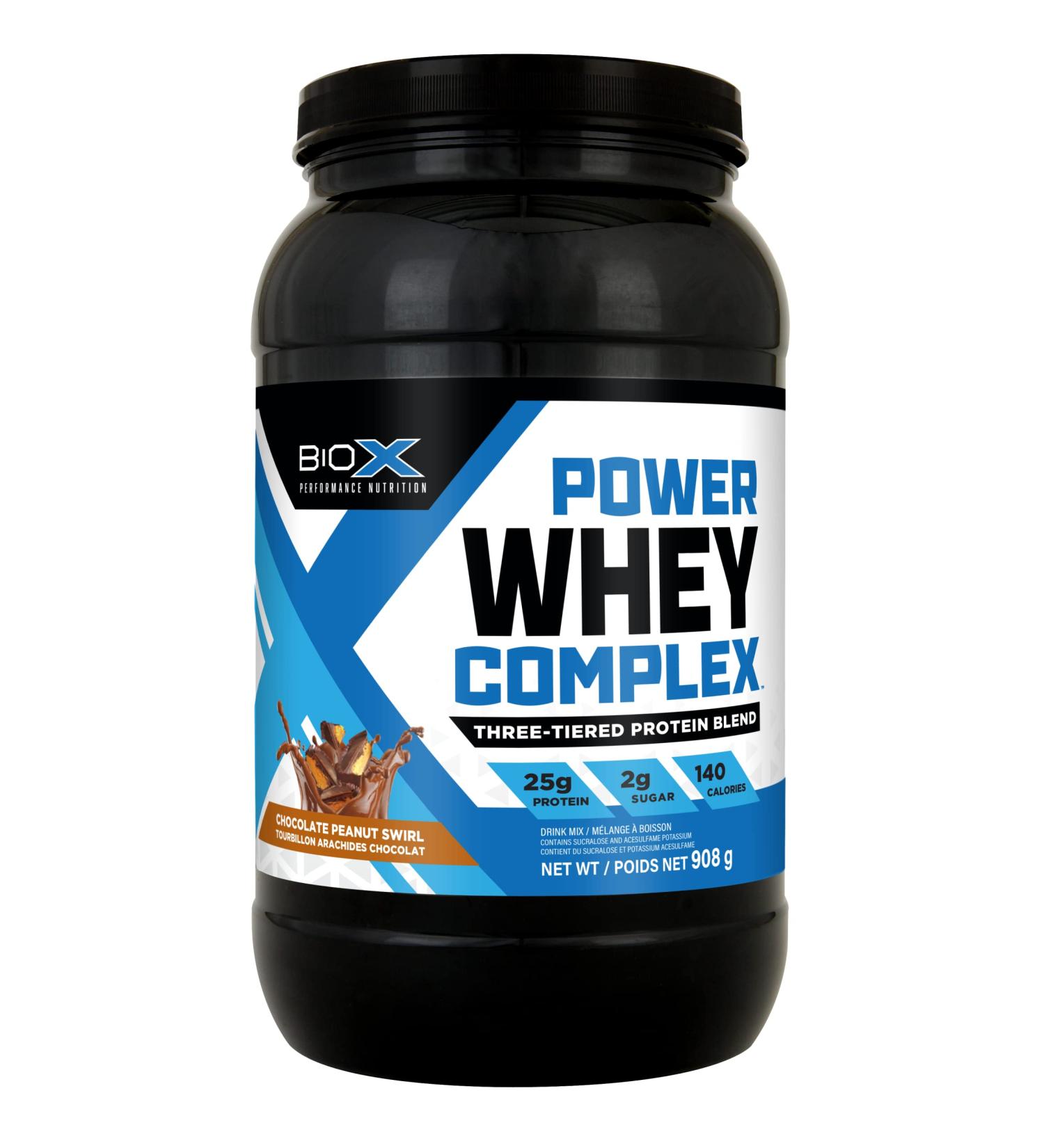 BioX Power Whey Complex | High Protein 100% Pure Whey Protein Powder | 25g Protein | Nitrogen-Rich Three Tiered Powder with Whey Concentrate Whey Isolate Hydrolyzed Whey | 26 Servings 2LB (Chocolate Peanut Butter Swirl) Chocolate Peanut Butter Swirl 26 Se - Buy Online on GoSupps.com