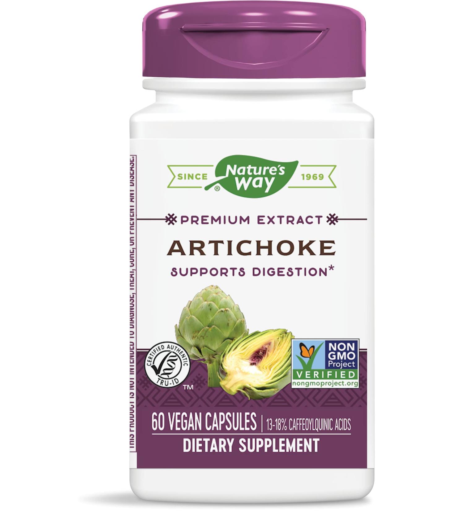Nature's Way Artichoke 60 Vegan Capsules - Supports Digestive Health & Liver Function - Buy Online on GoSupps.com