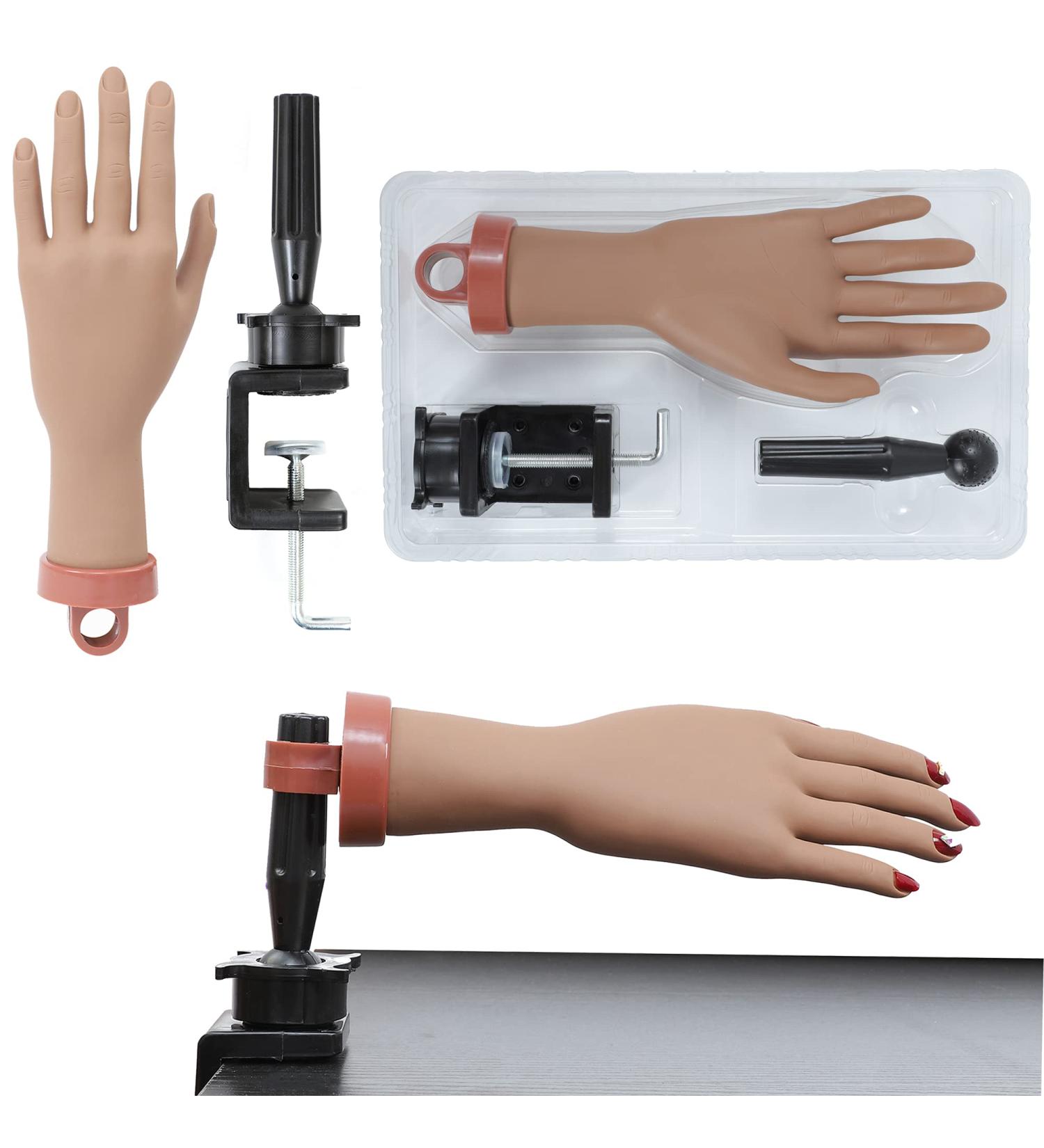 Acrylic Nails Practice Hand with Clamp for Nail Art Training - Kit B - Buy Online on GoSupps.com