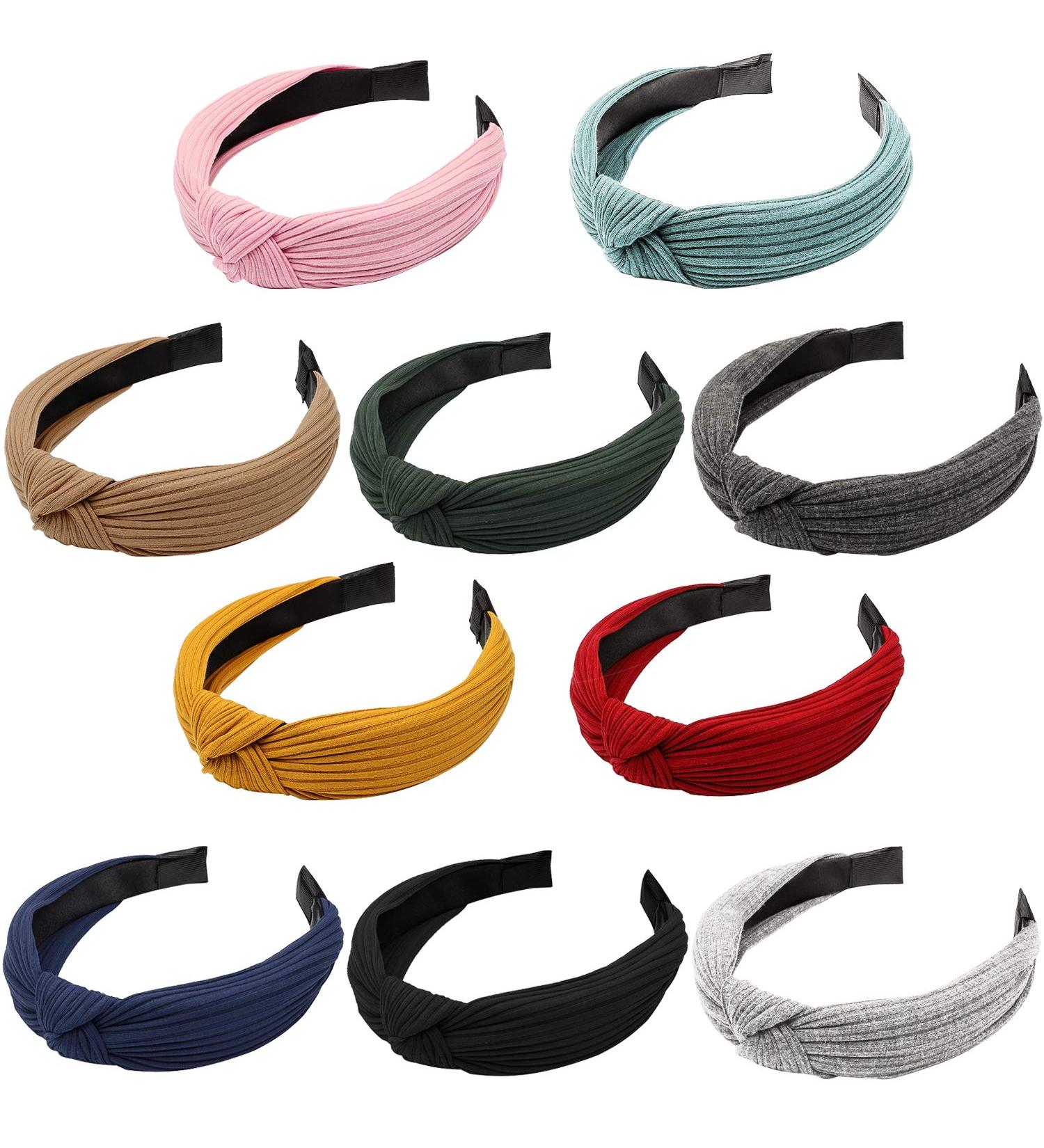 MaoXinTek 10 PCS Vintage Non-Slip Wide Hairbands for Women & Girls - Multicolor Knot Headbands - Buy Online on GoSupps.com