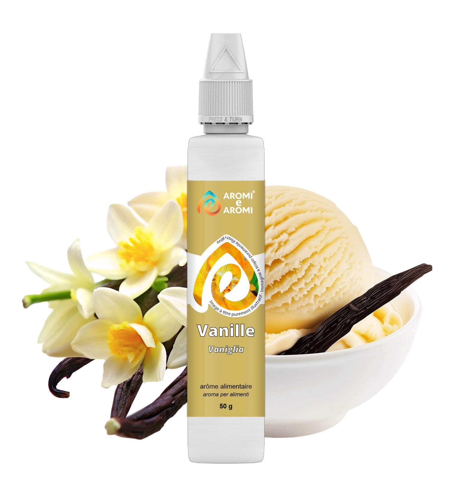 AROMI E AROMI | Ar me Vanille 50g - Ar me alimentaire en gouttes pour desserts cuits au four g teaux boissons et glaces | Produit v g talien et z ro calories - Buy Online on GoSupps.com